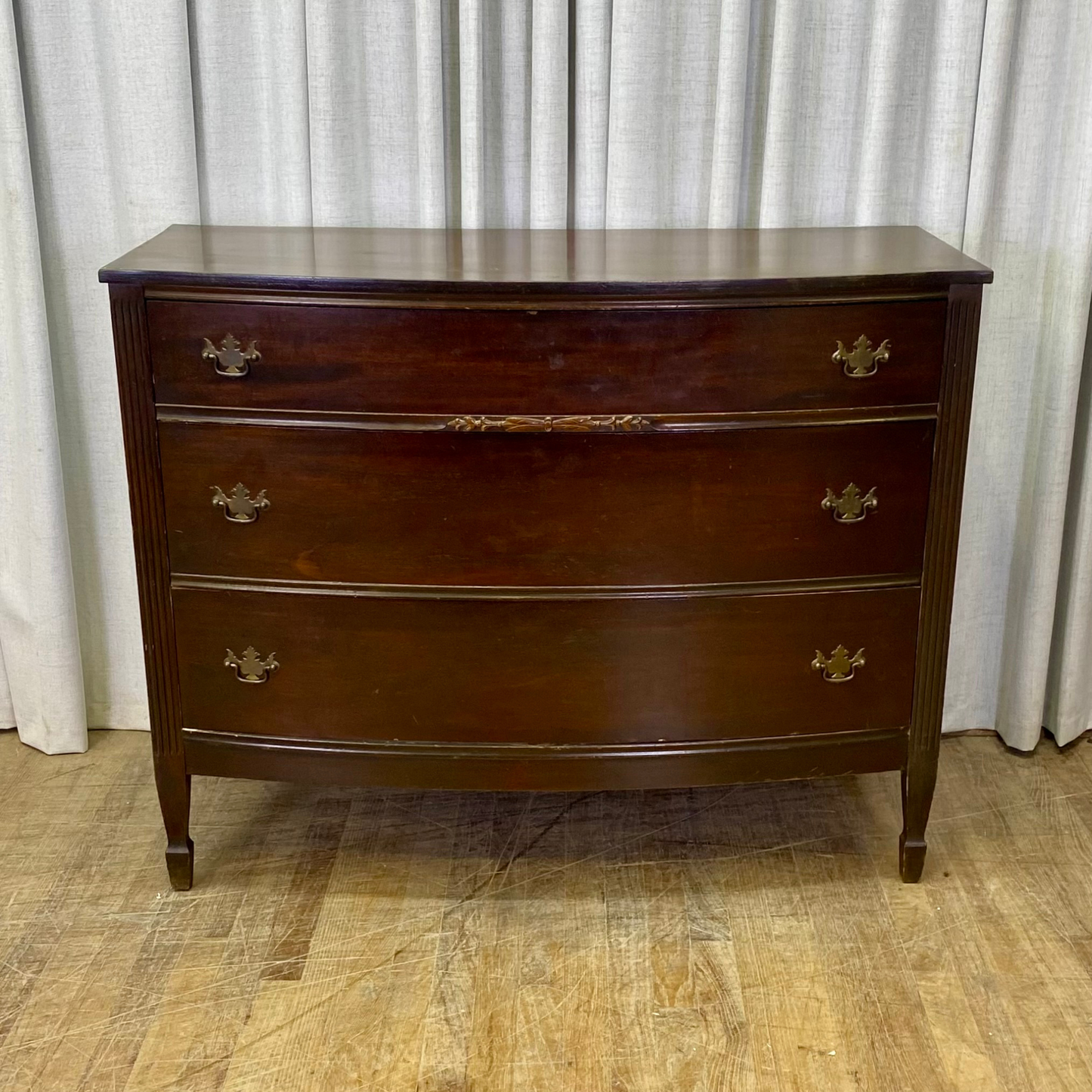 Mahogany Three Drawer Dresser