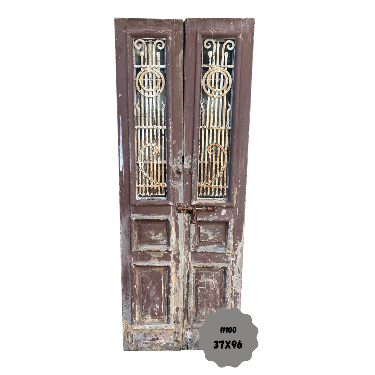 Egyptian Hand Carved Antique Door with Iron #100