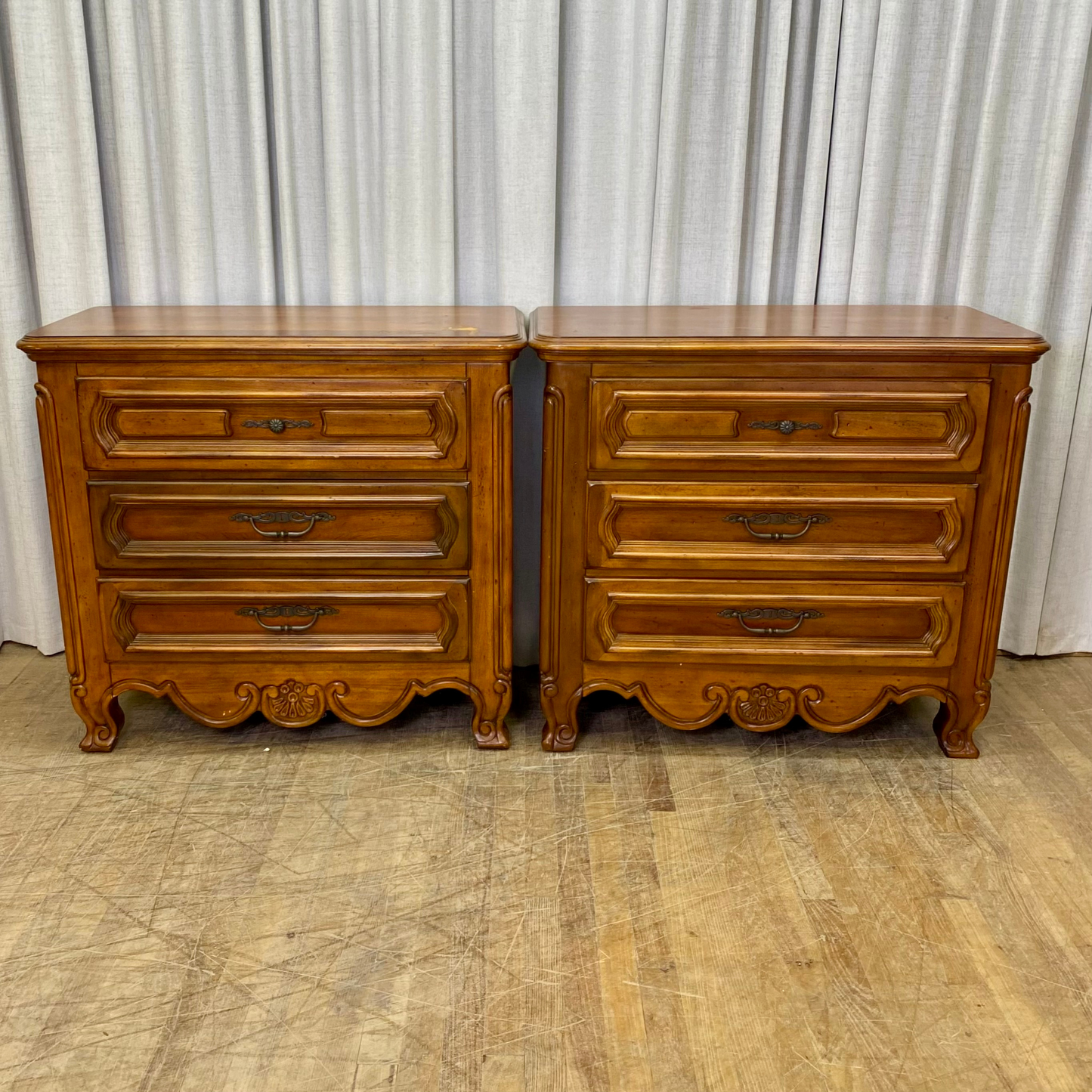 Oversized Pair of French Nightstands