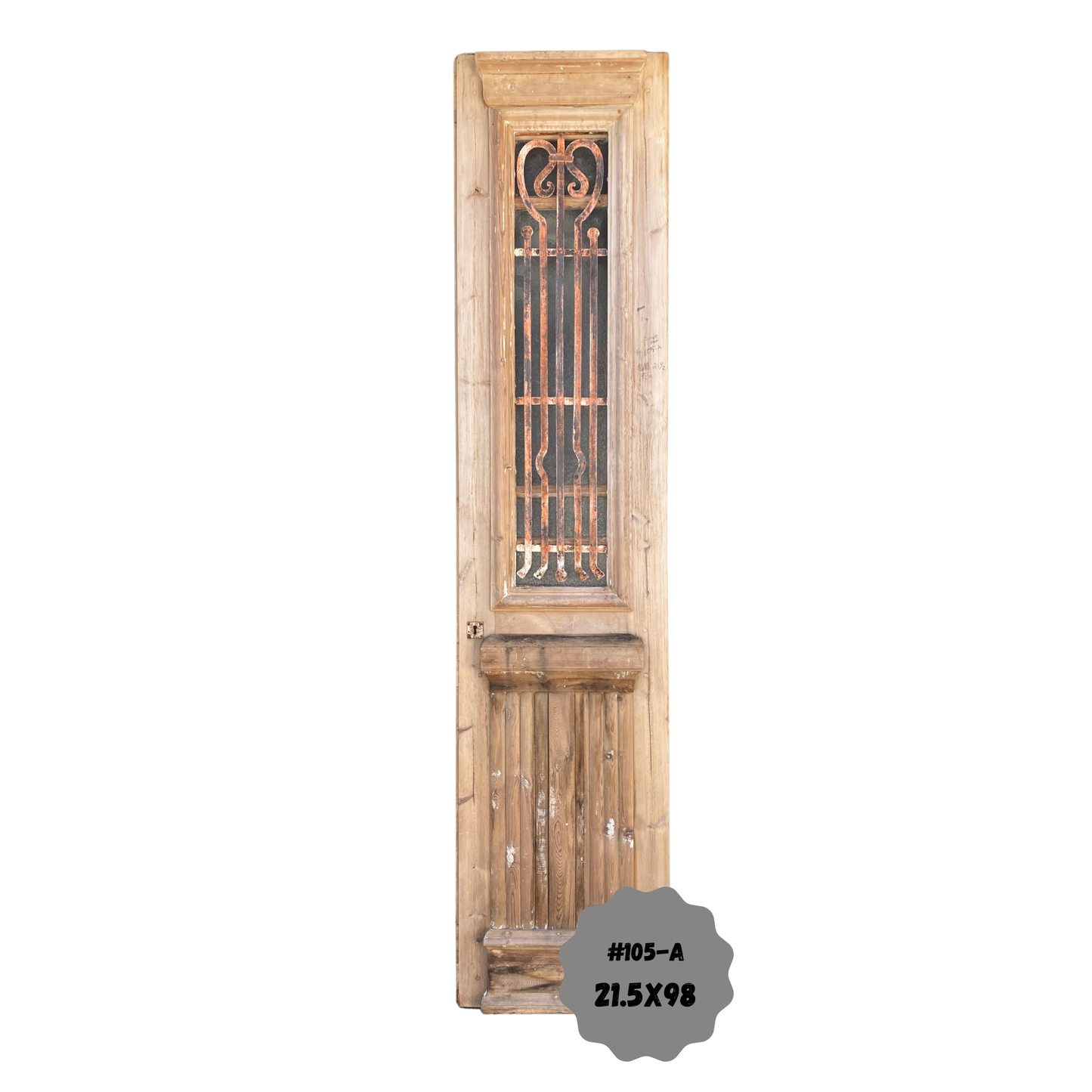 Egyptian Hand Carved Antique Door with Iron #105