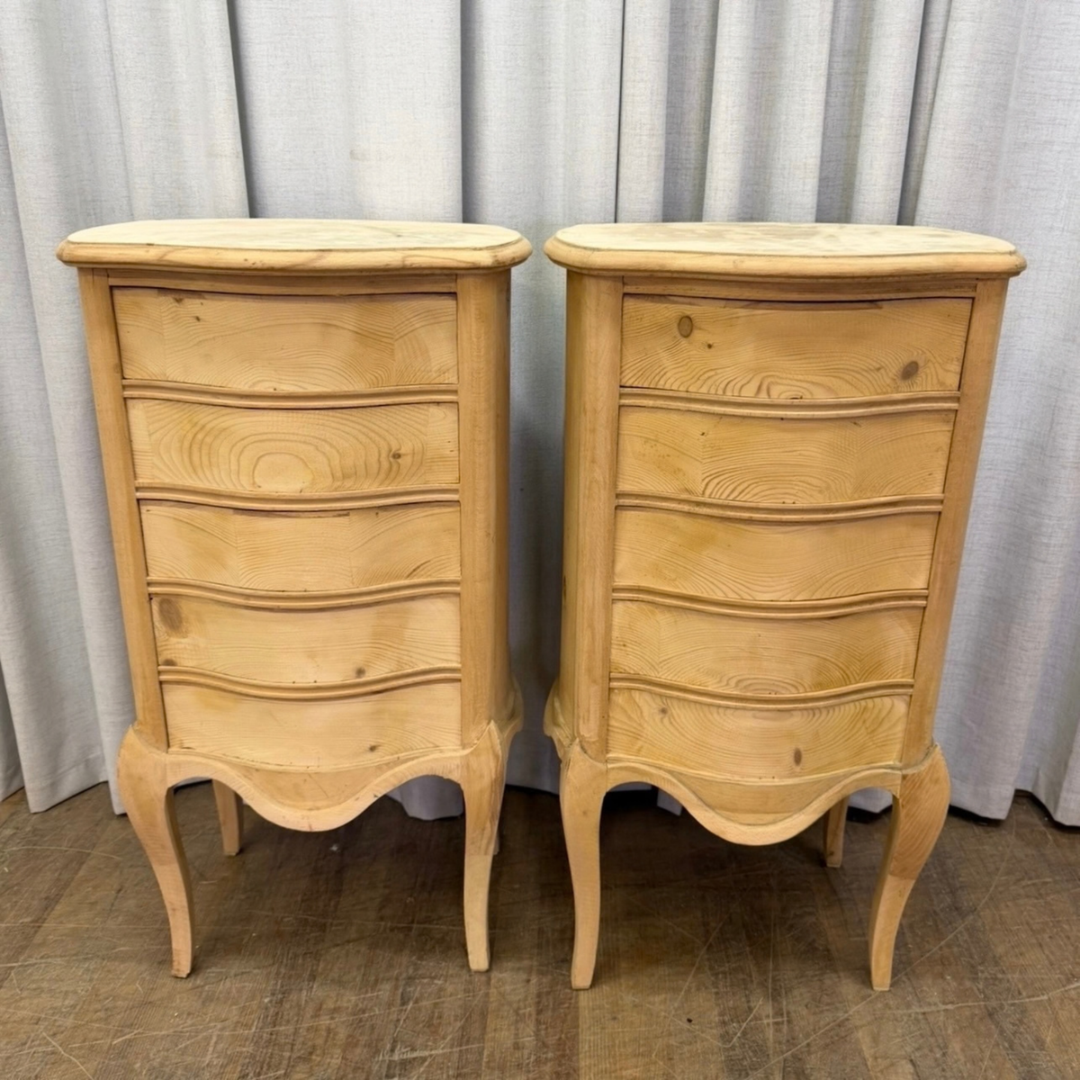 Five Drawer Tall Narrow Side Table