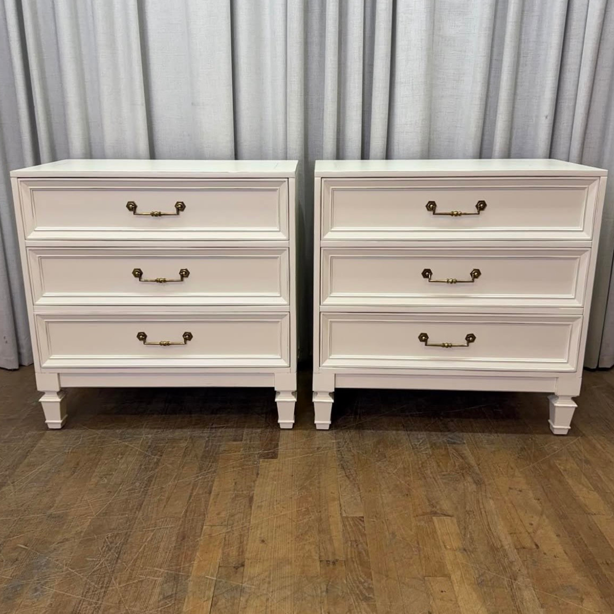Great Vintage Pair of Oversized Directoire Nightstands