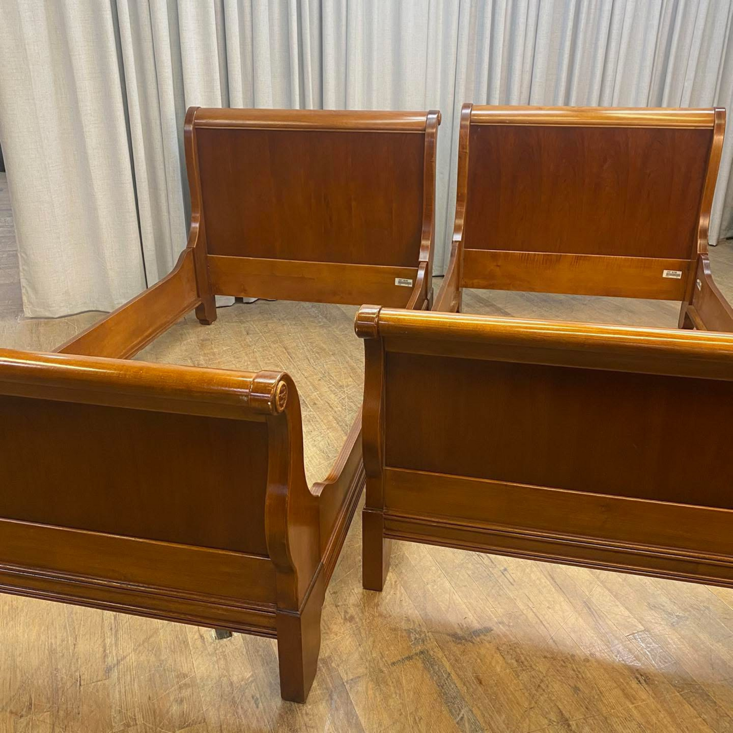 Nice Pair of Modern Twin Size Sleigh Beds