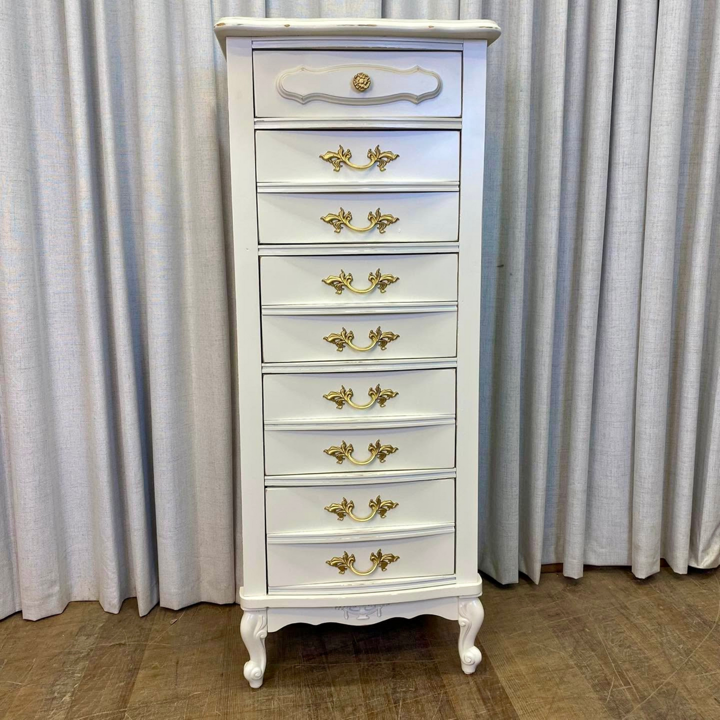 French Provincial Lingerie Chest Painted White