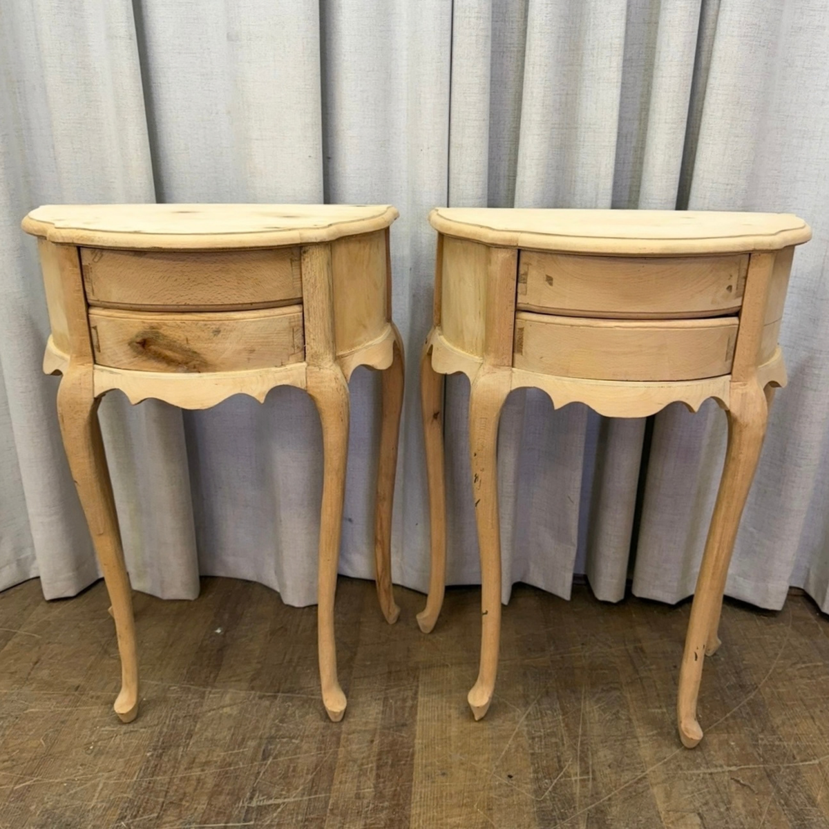 Two Drawer Queen Anne Long Leg Side Tables