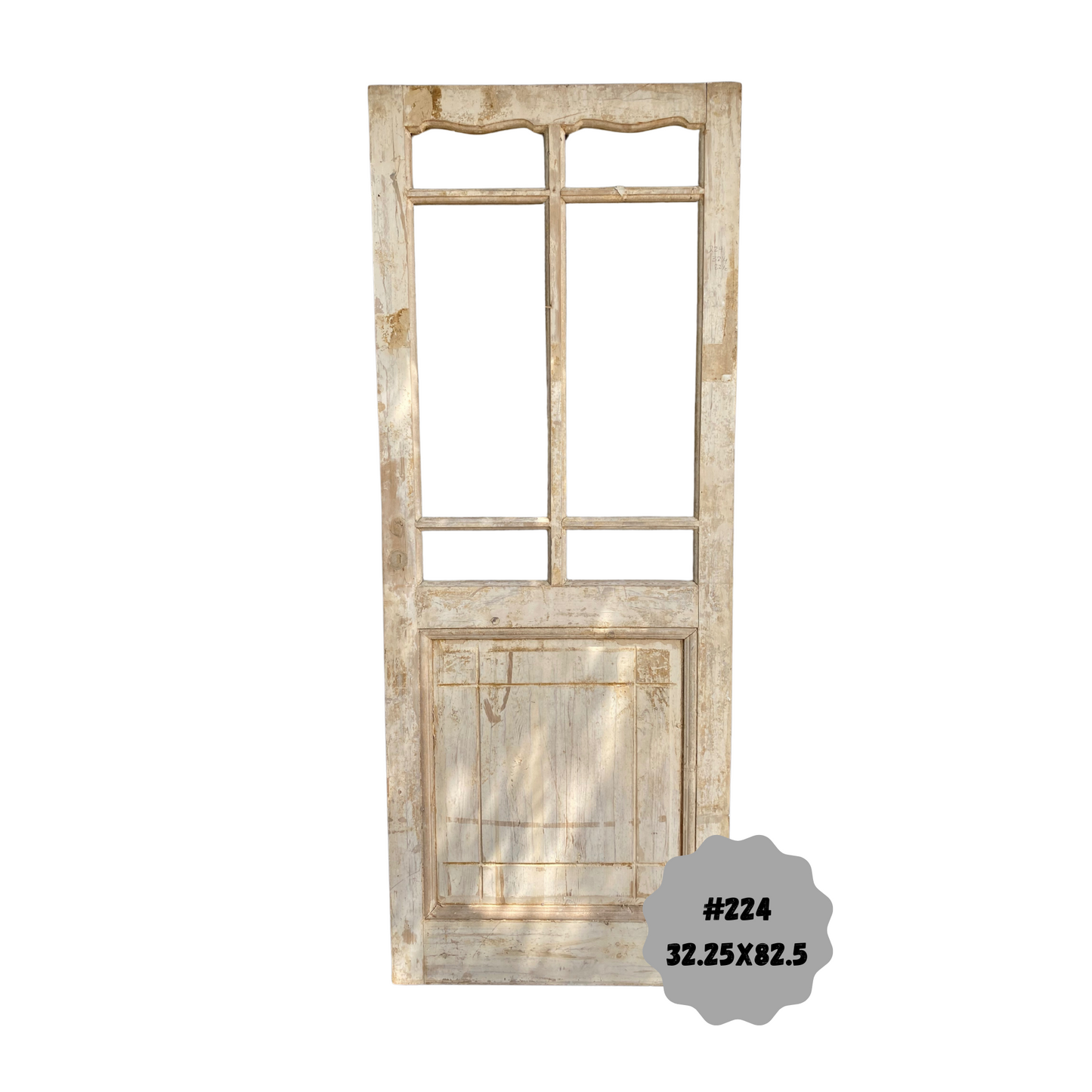 Egyptian Hand Carved Antique Panel Door with Lites