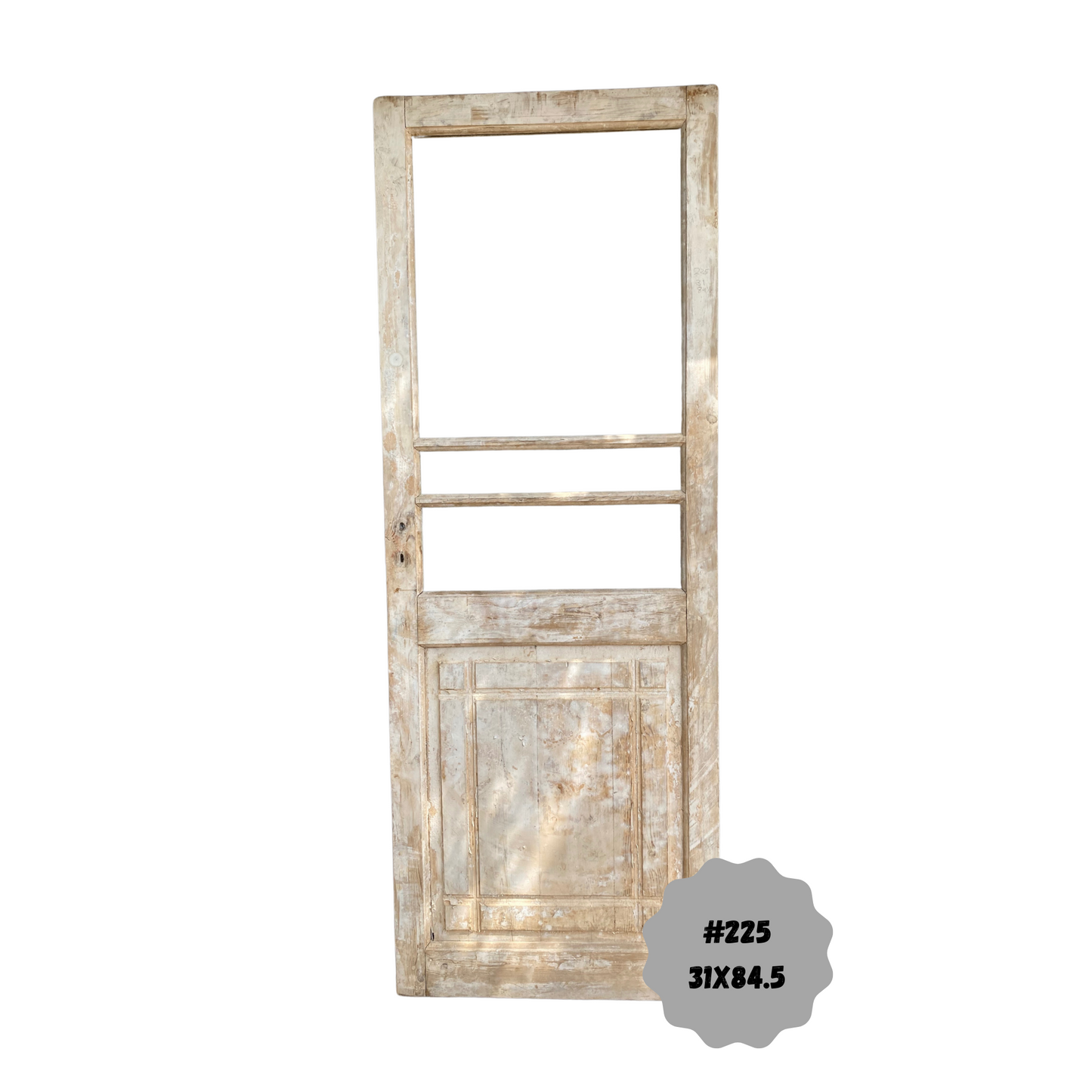 Egyptian Hand Carved Antique Panel Door with Lites