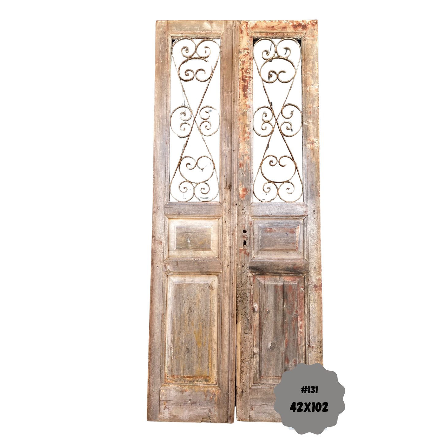 Egyptian Hand Carved Antique Door with Iron #131