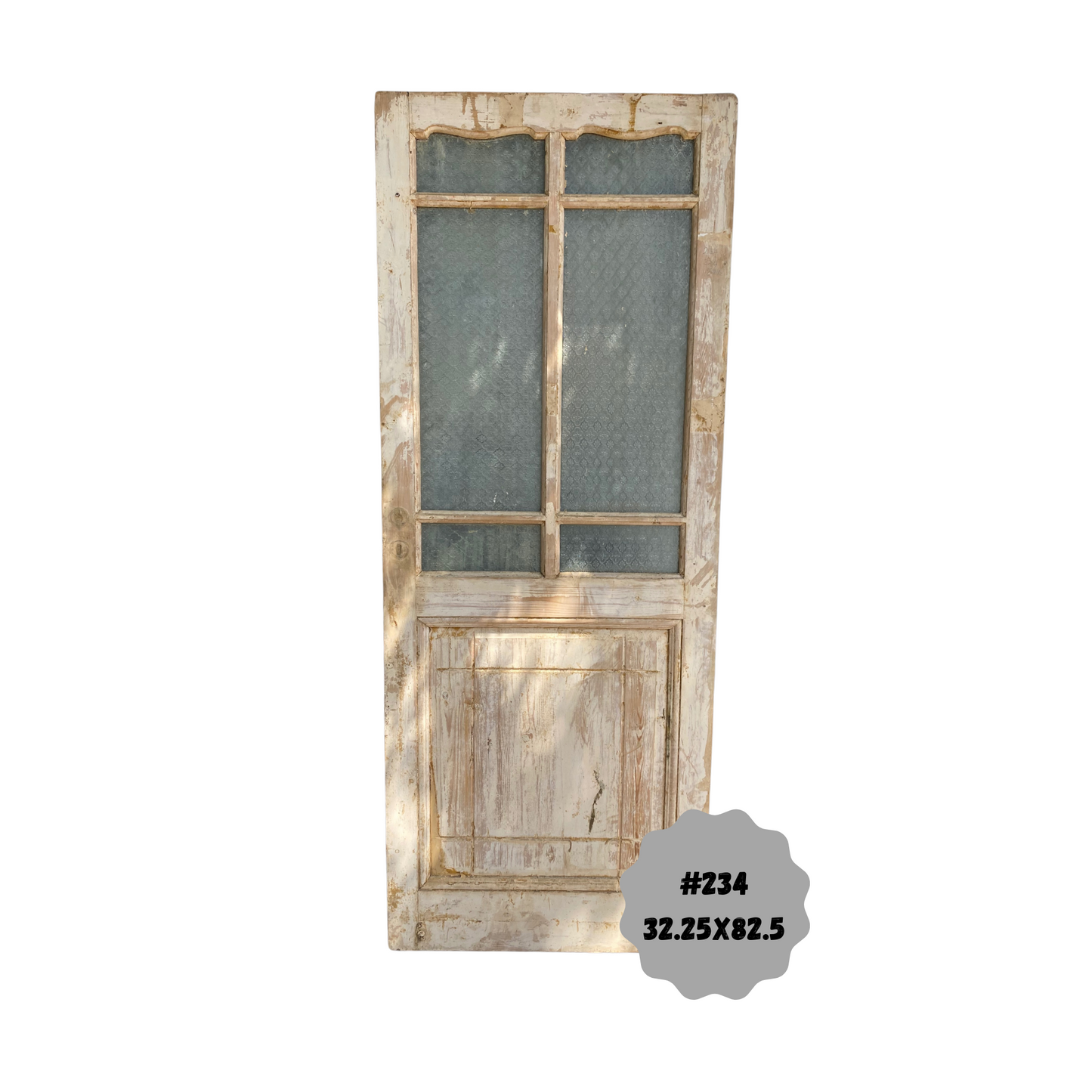 Egyptian Hand Carved Antique Panel Door with Lites