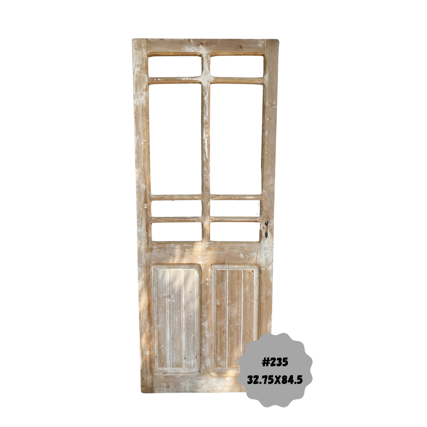 Egyptian Hand Carved Antique Panel Door with Lites