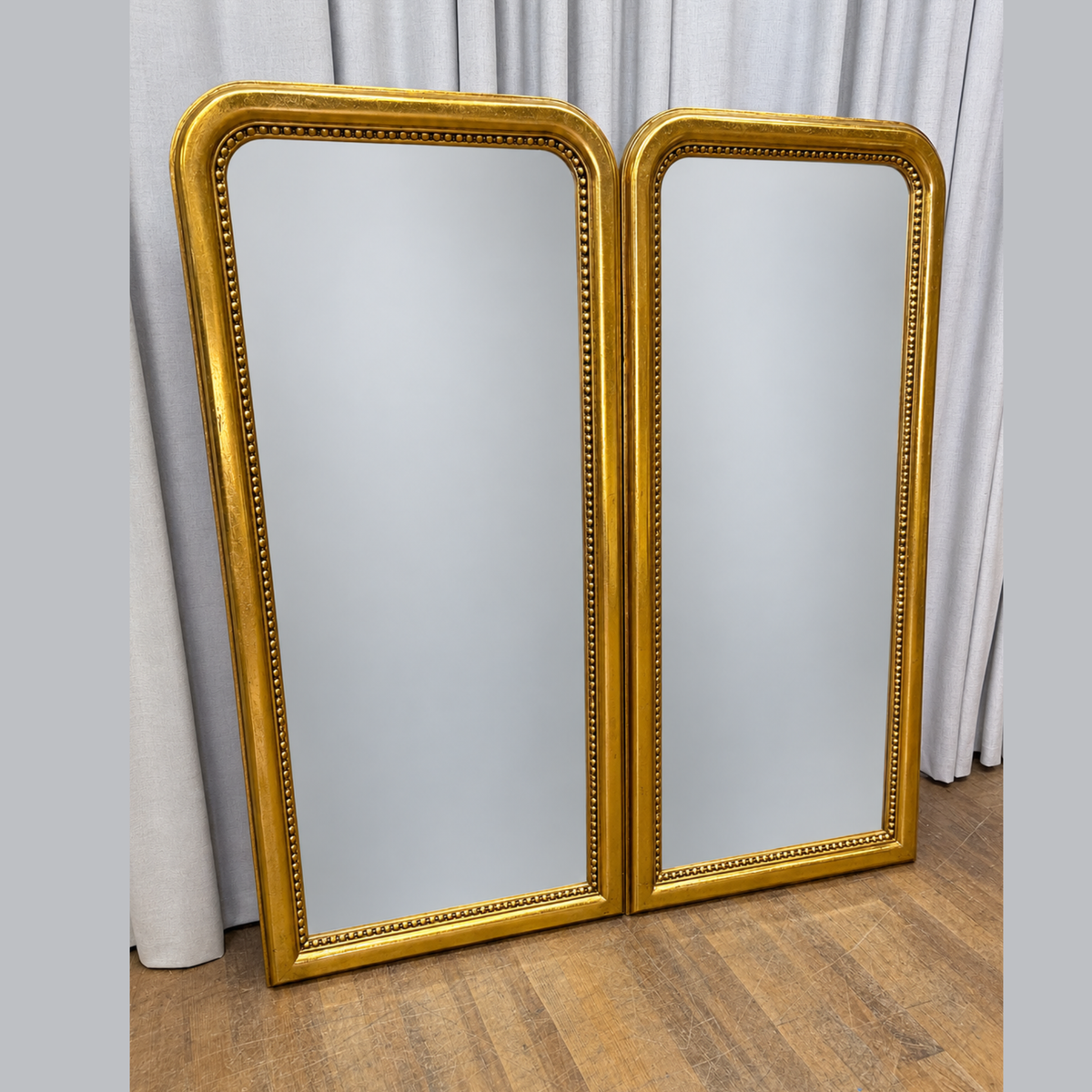 Louis Philippe Style Gold Leaf Beveled Mirror