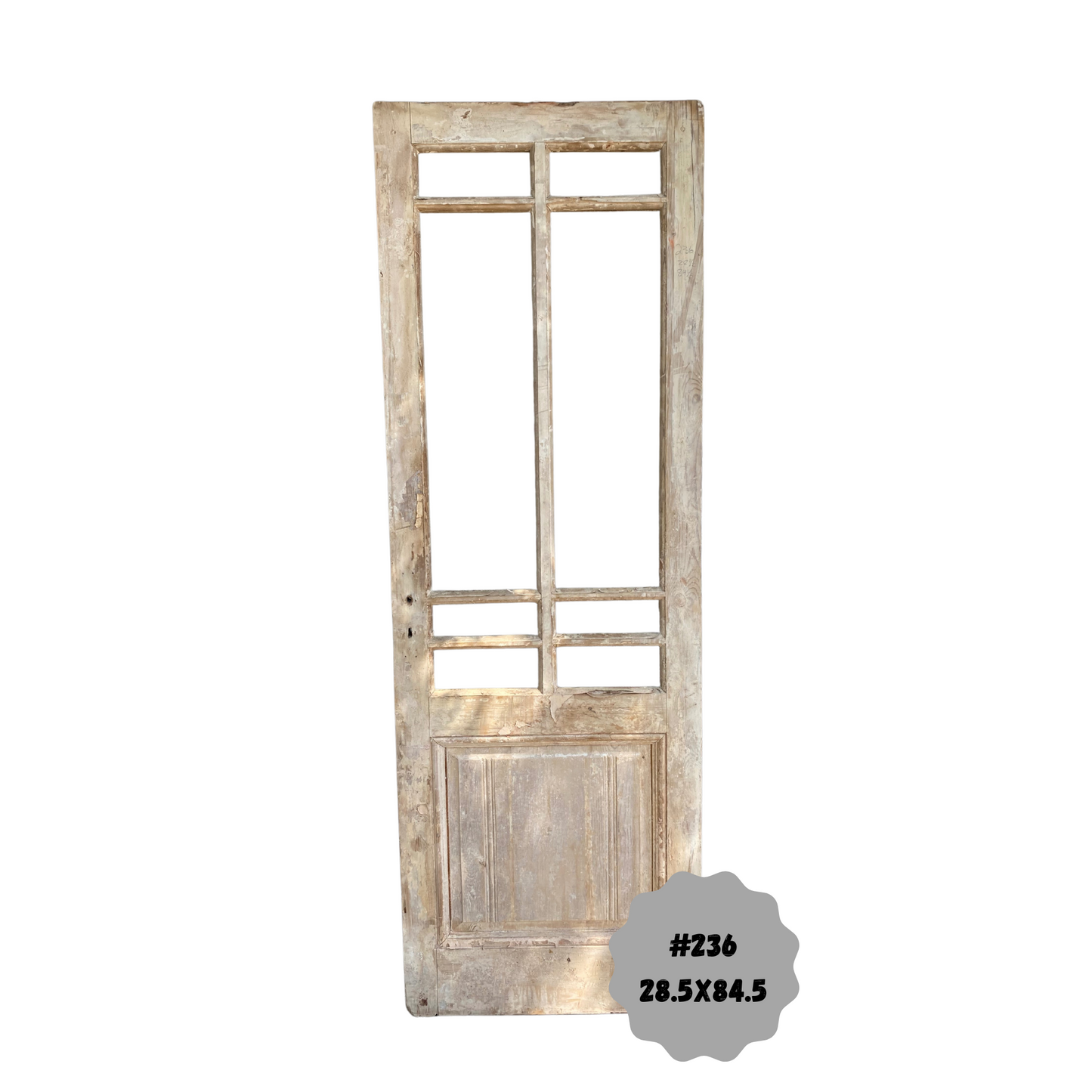 Egyptian Hand Carved Antique Panel Door with Lites