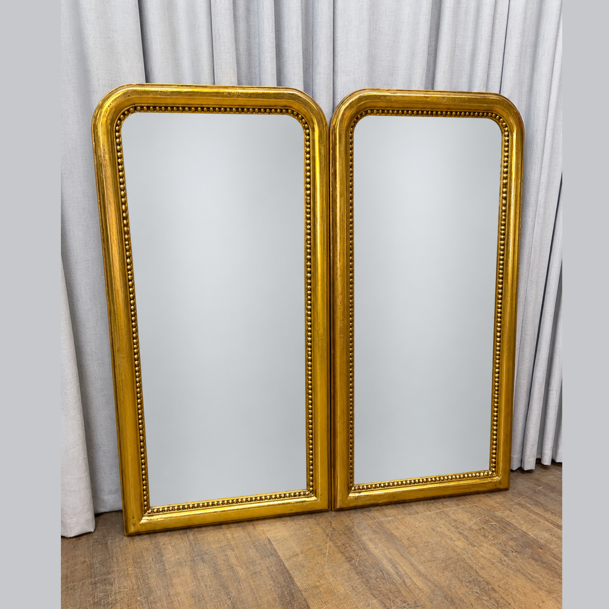 Louis Philippe Style Gold Leaf Beveled Mirror