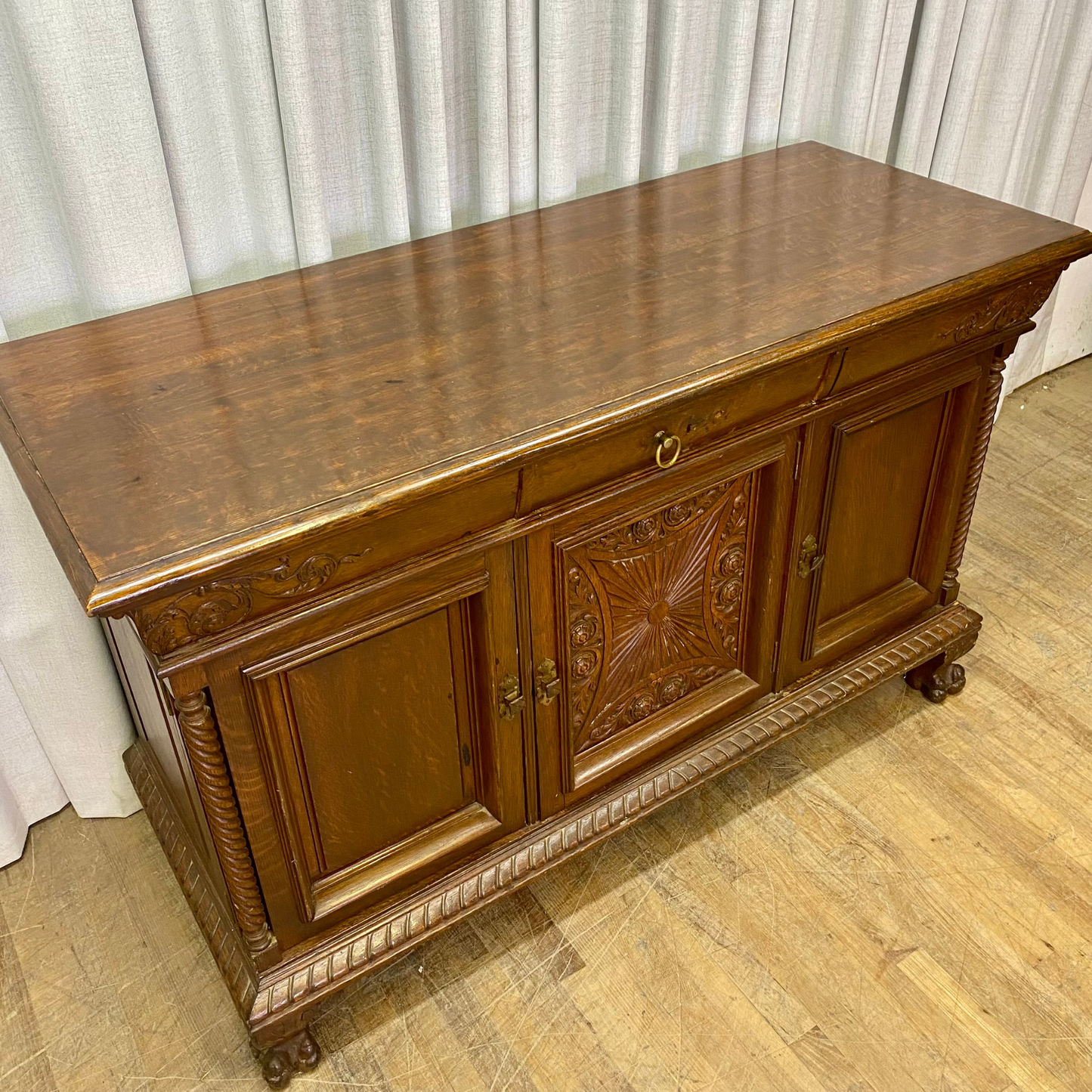 Oak Victorian Carved Sideboard
