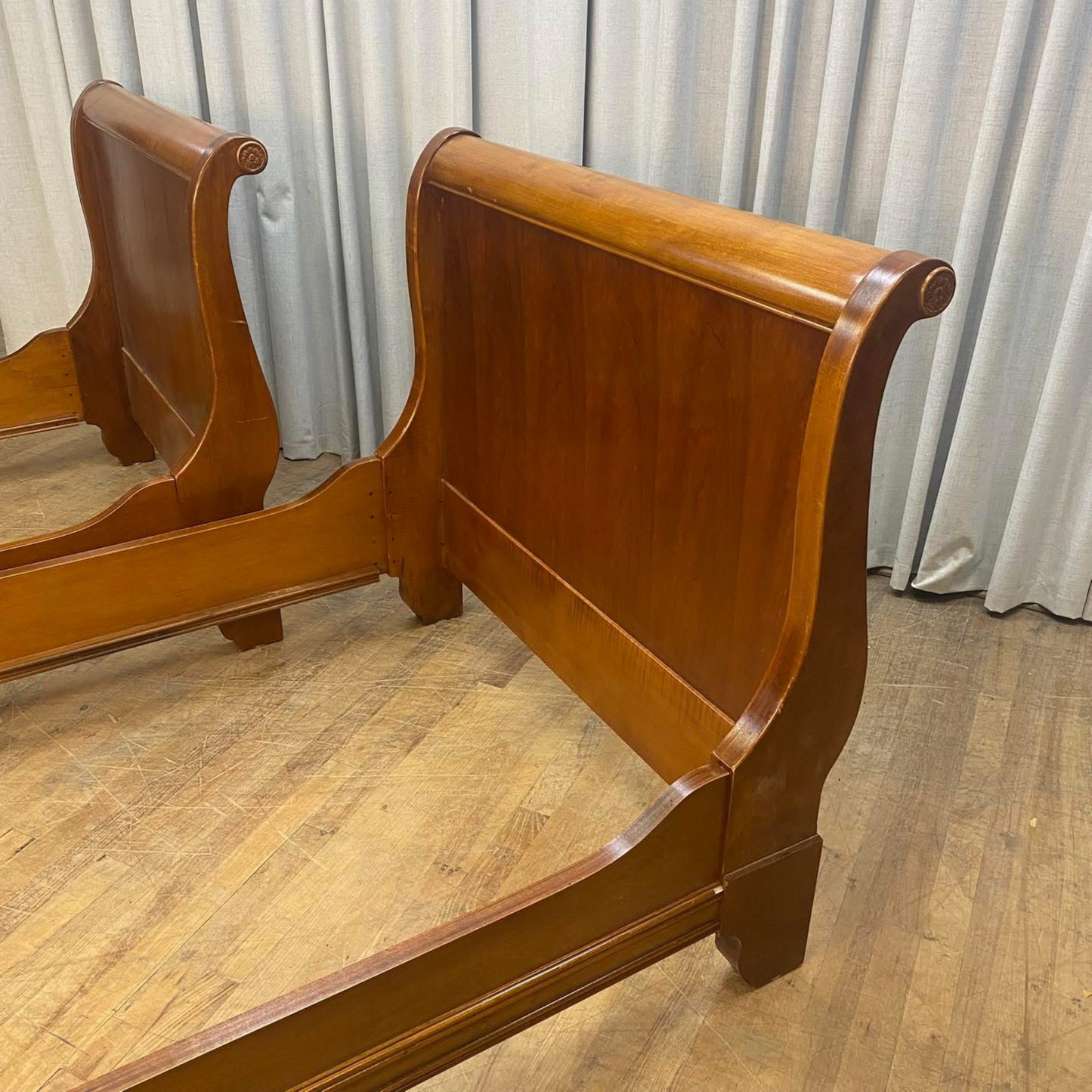Nice Pair of Modern Twin Size Sleigh Beds