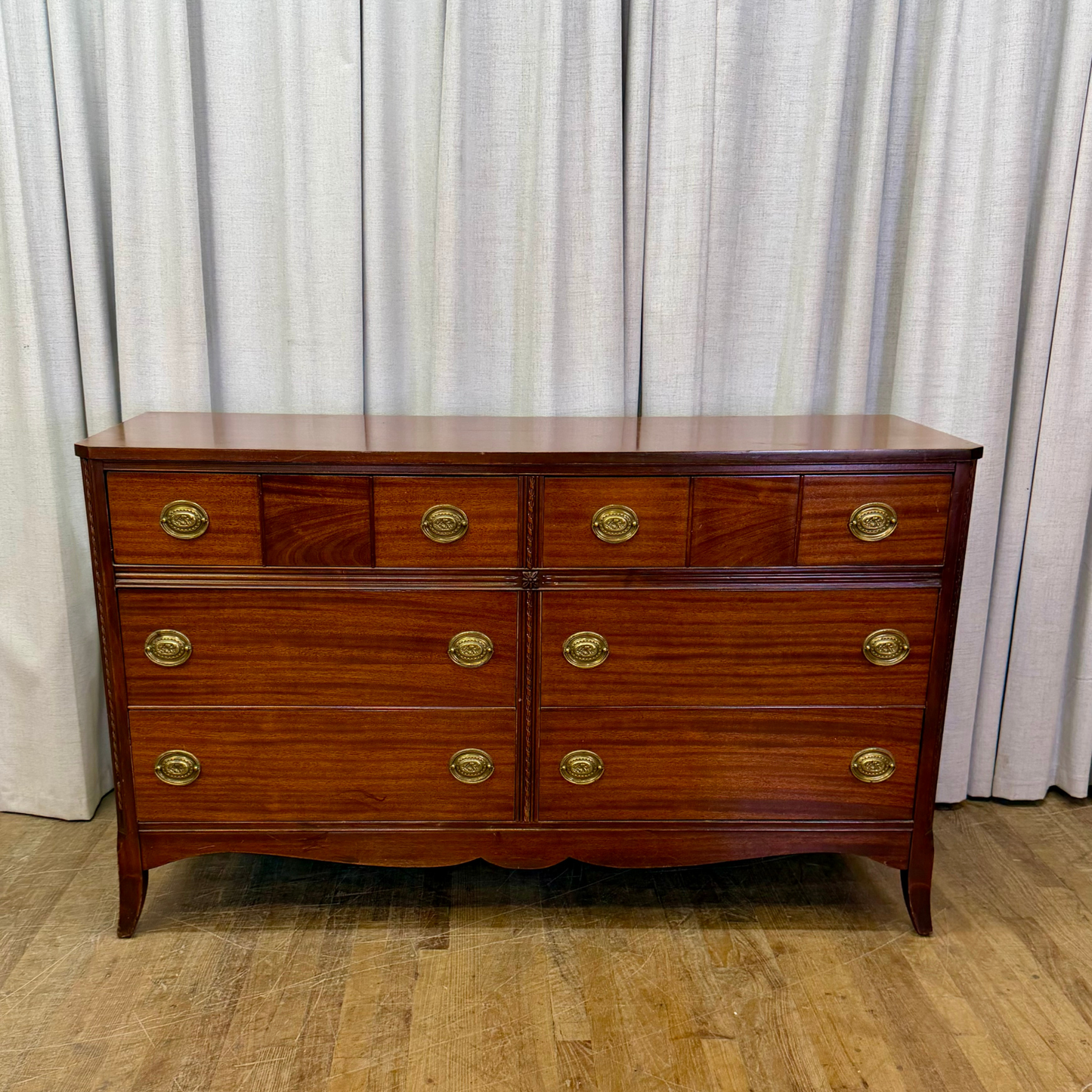 Six Drawer Hepplewhite Style Dresser