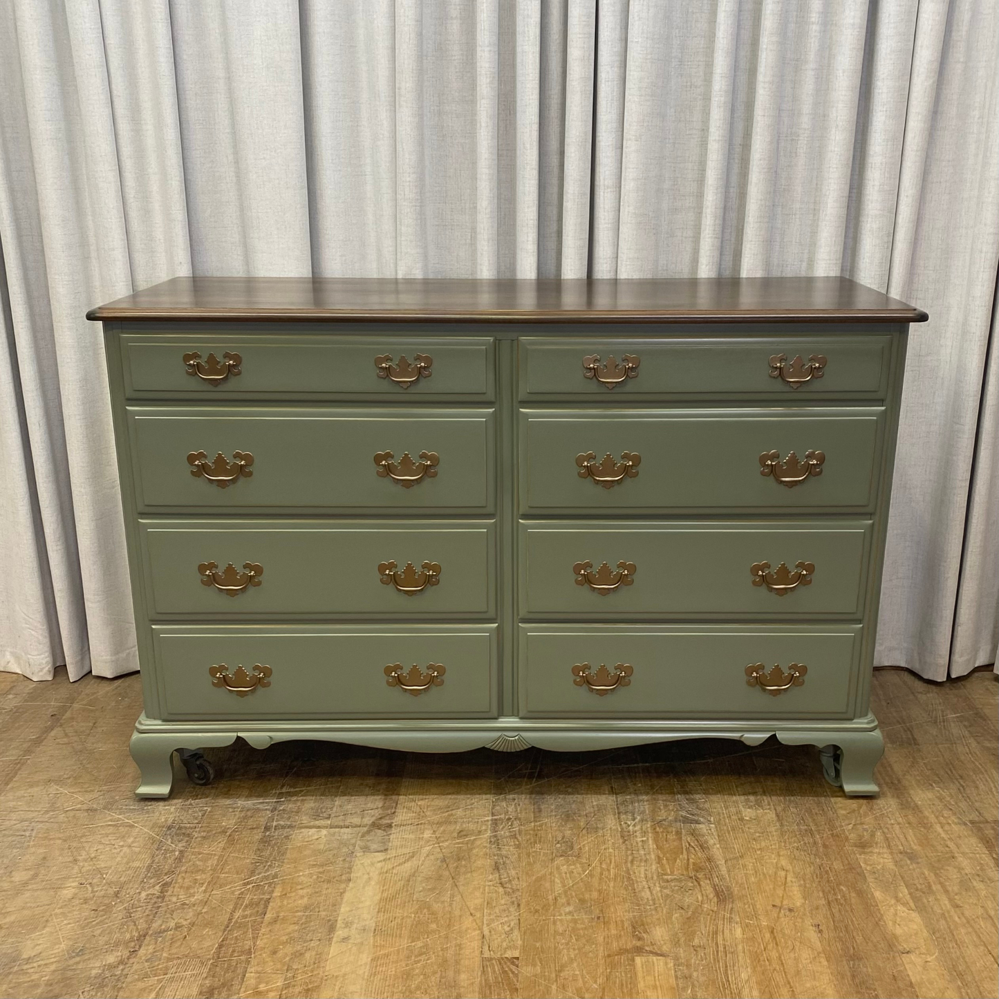 Vintage Solid Wood Matching Dresser and Chest by Kling