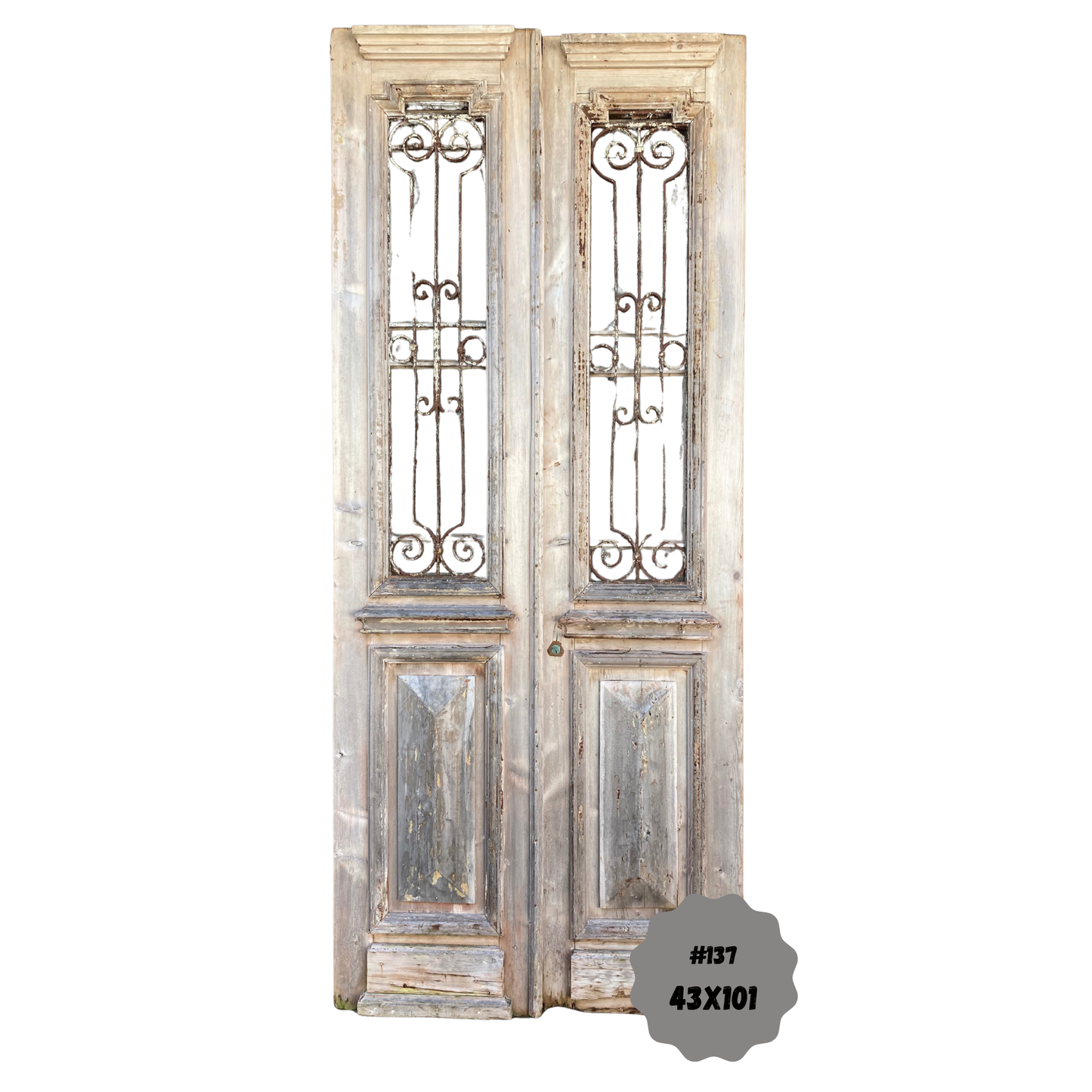 Egyptian Hand Carved Antique Door with Iron #137