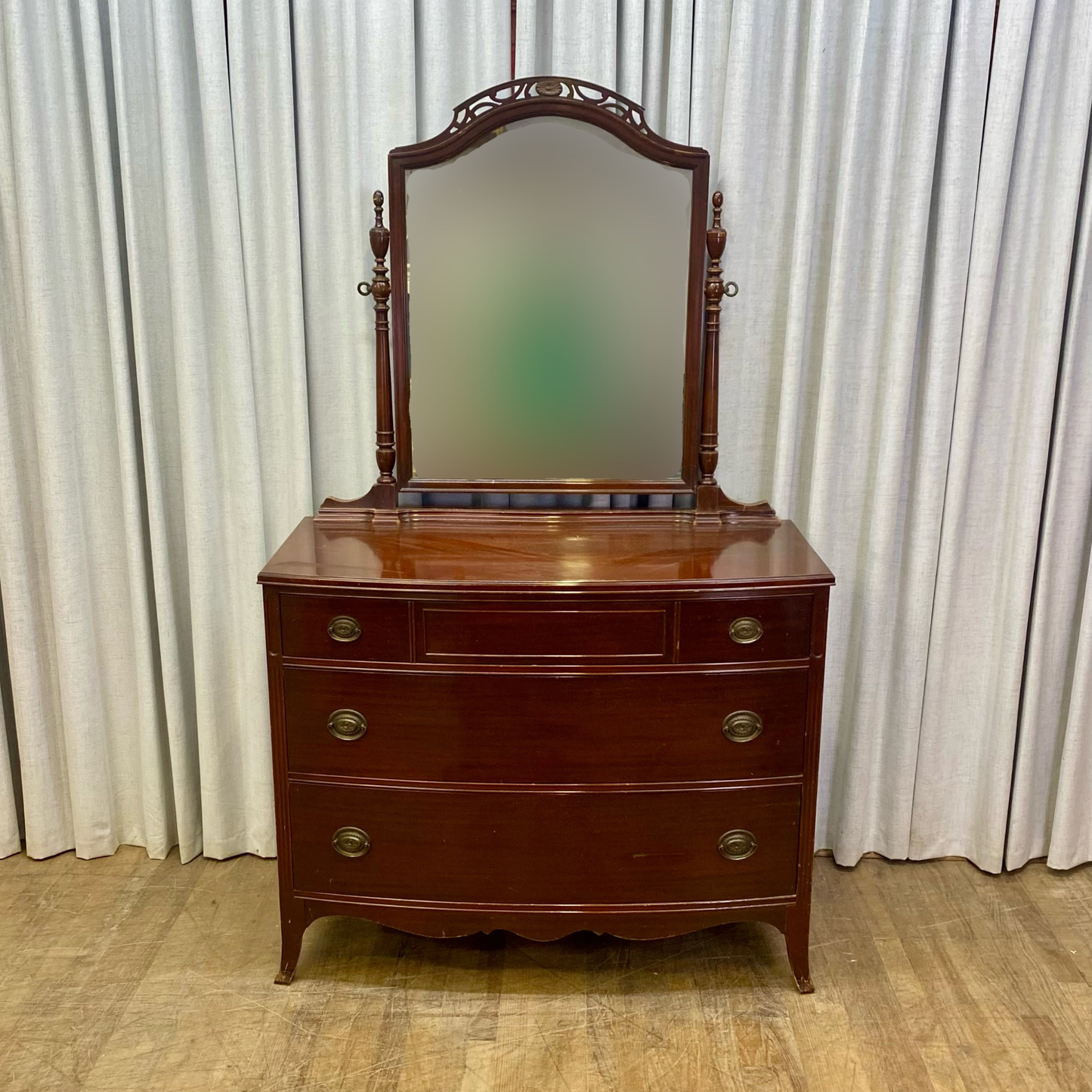 Three Drawer Hepplewhite Dresser with Mirror