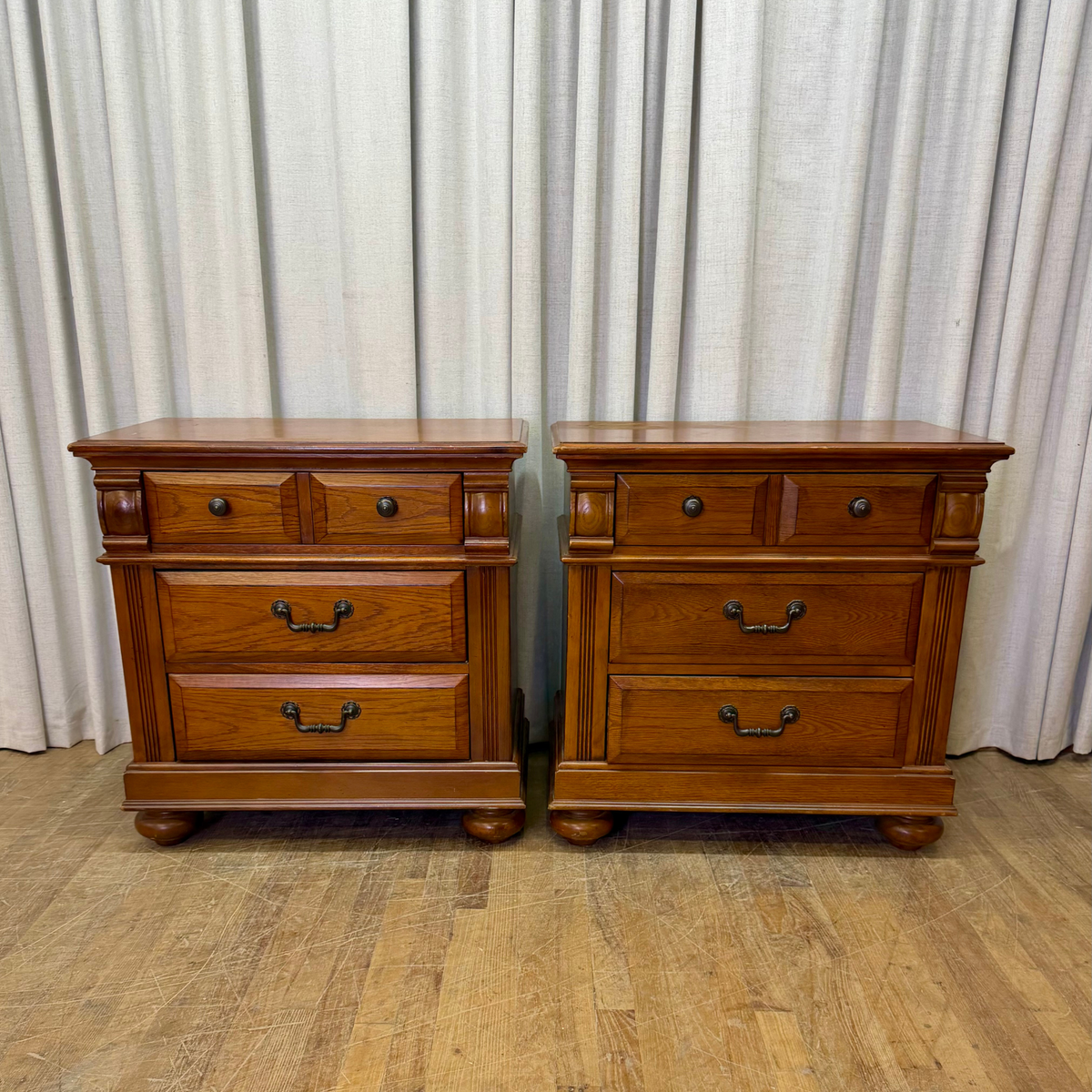 Pair Modern Oversized Nightstands