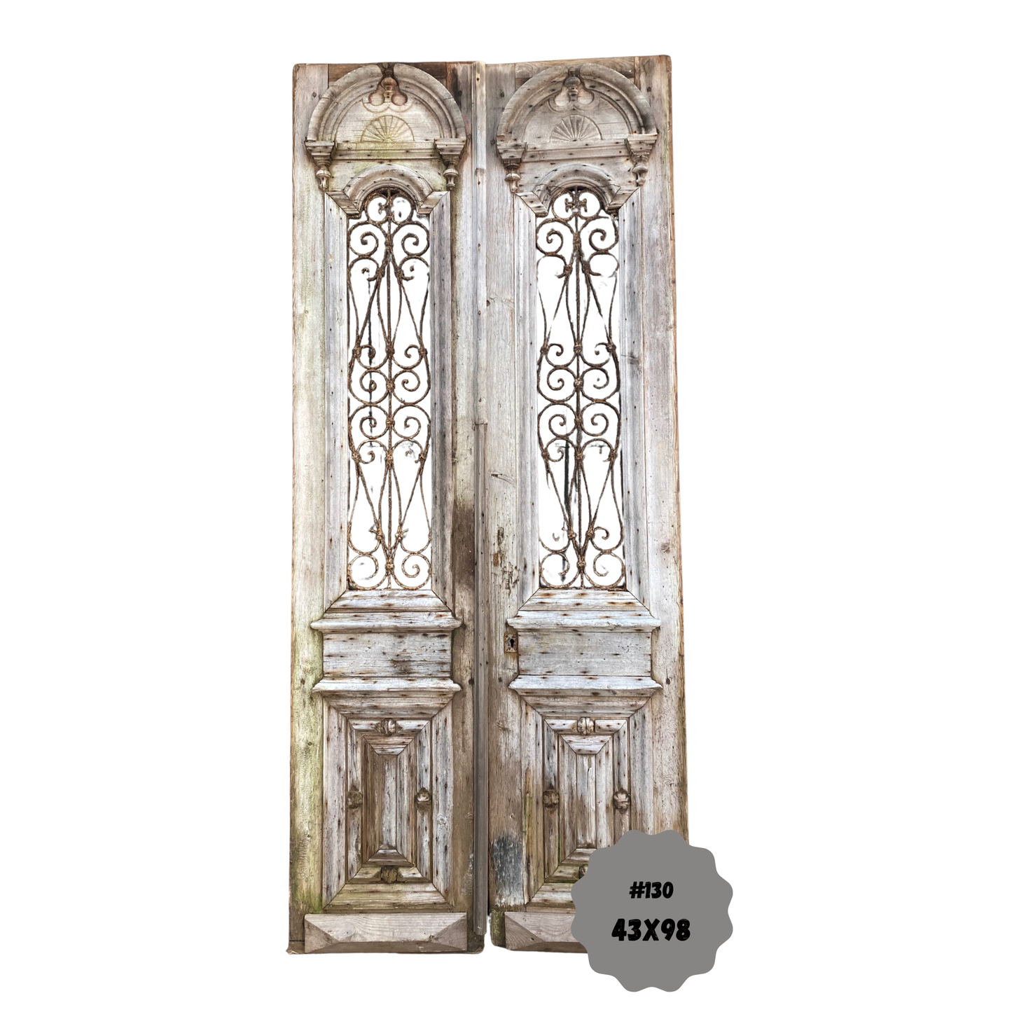 Egyptian Hand Carved Antique Door with Iron #130