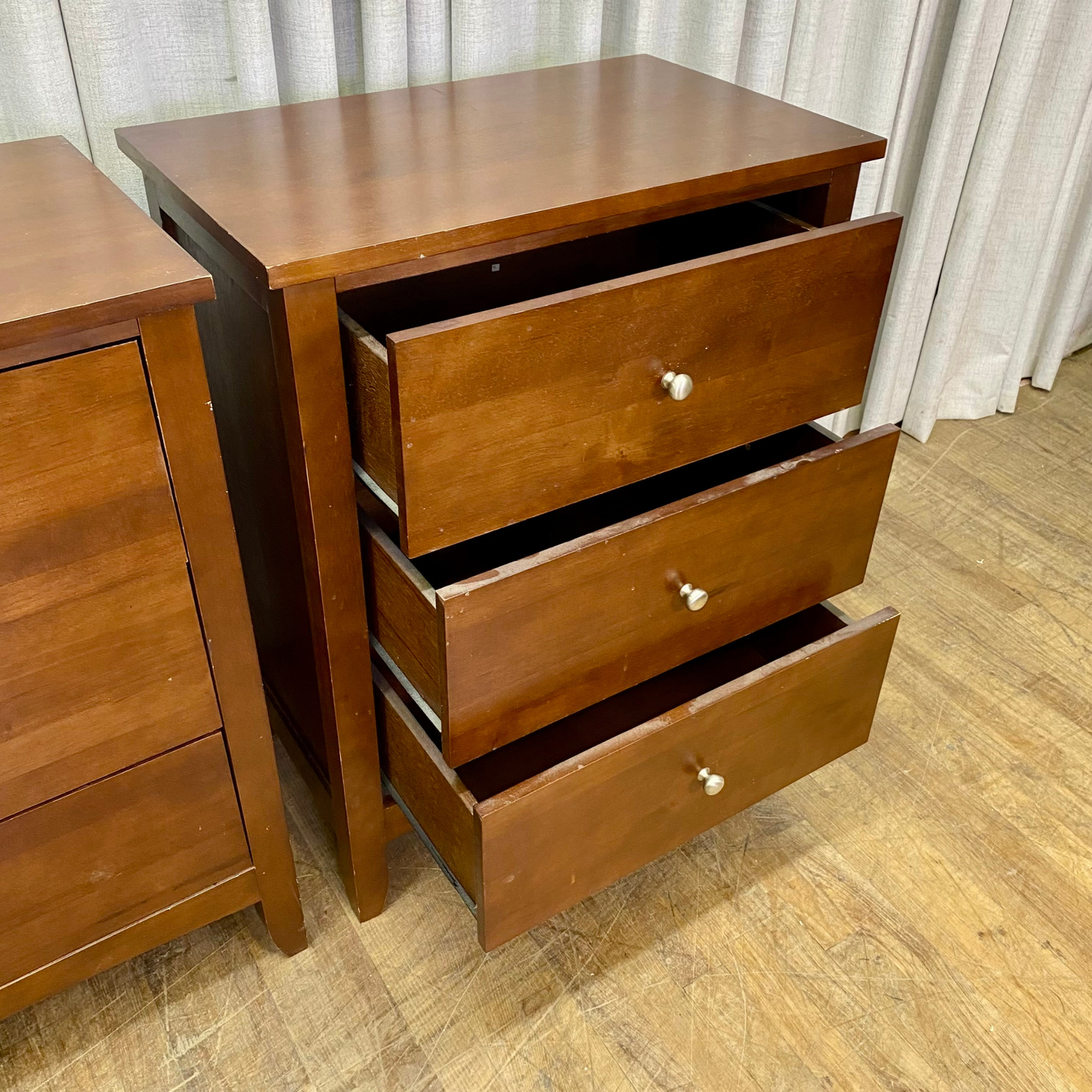 Modern Three Drawer Nightstands