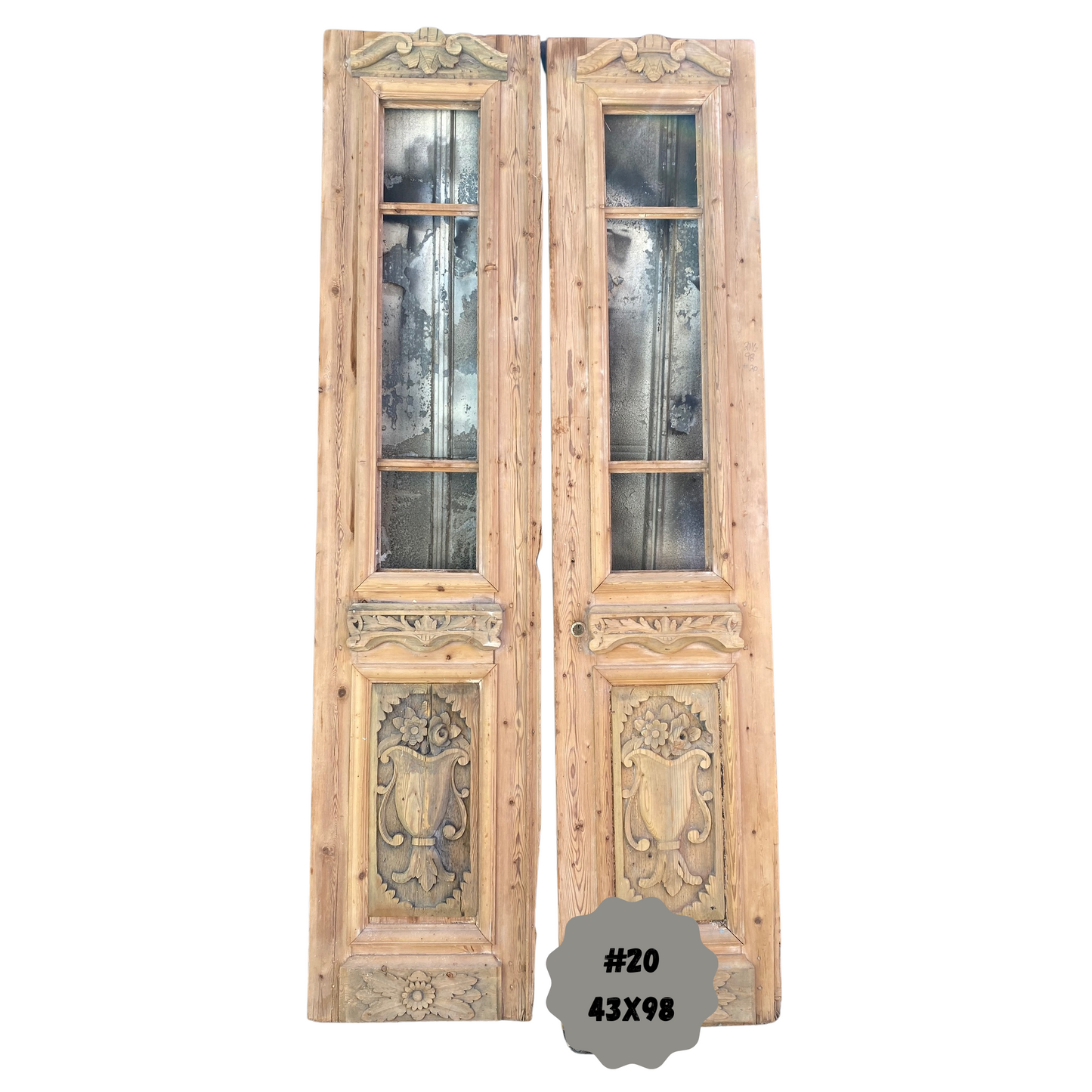 Egyptian Hand Carved Antique French Doors