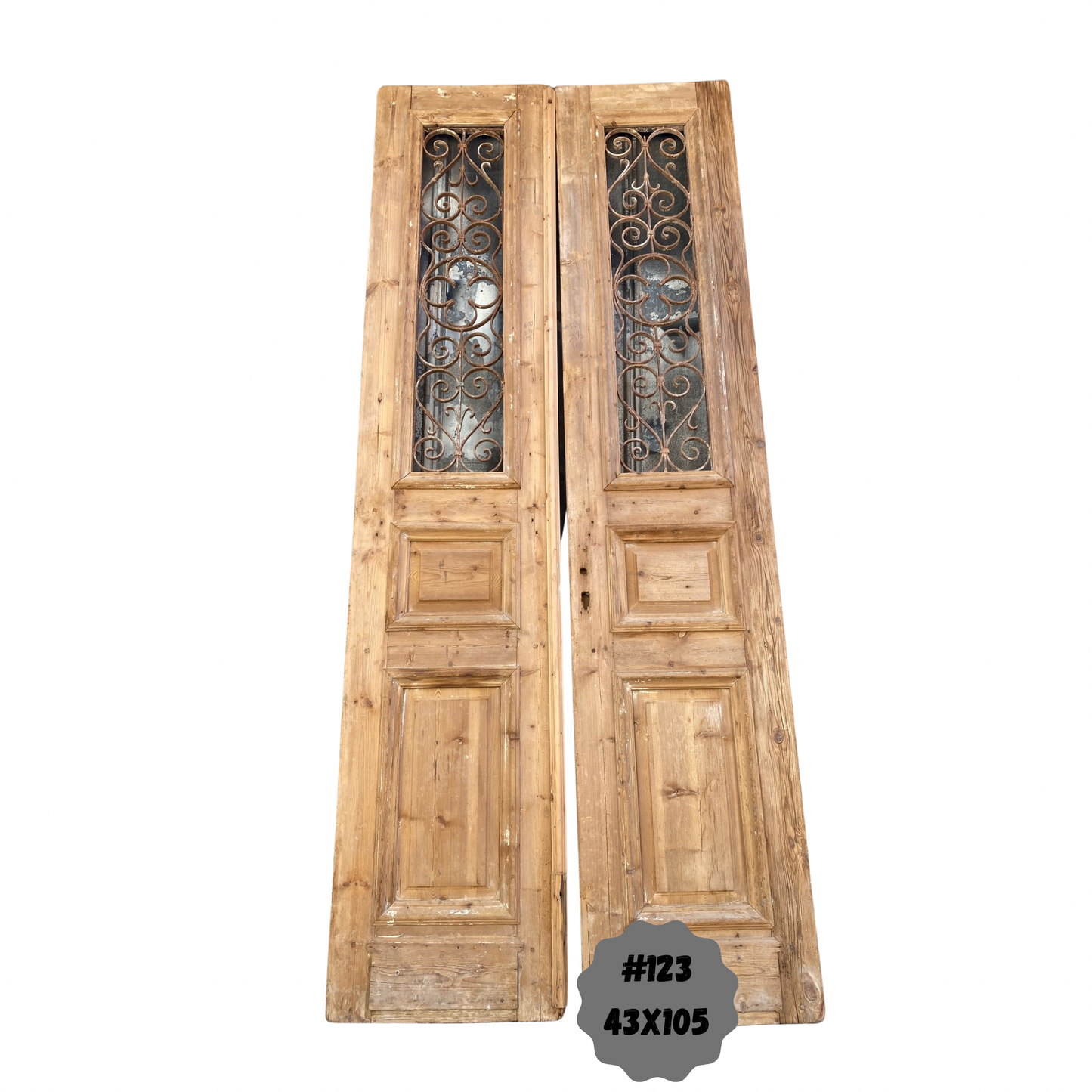 Egyptian Hand Carved Antique Door with Iron