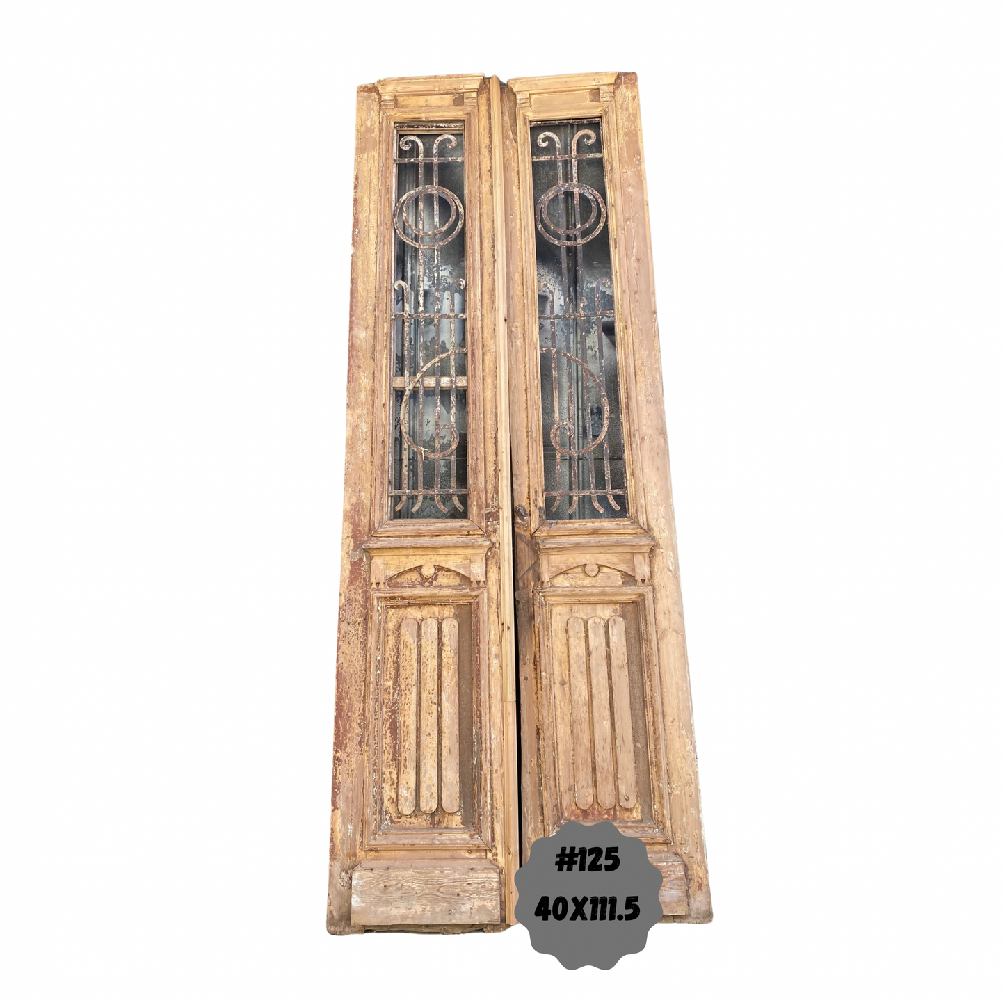 Egyptian Hand Carved Antique Door with Iron