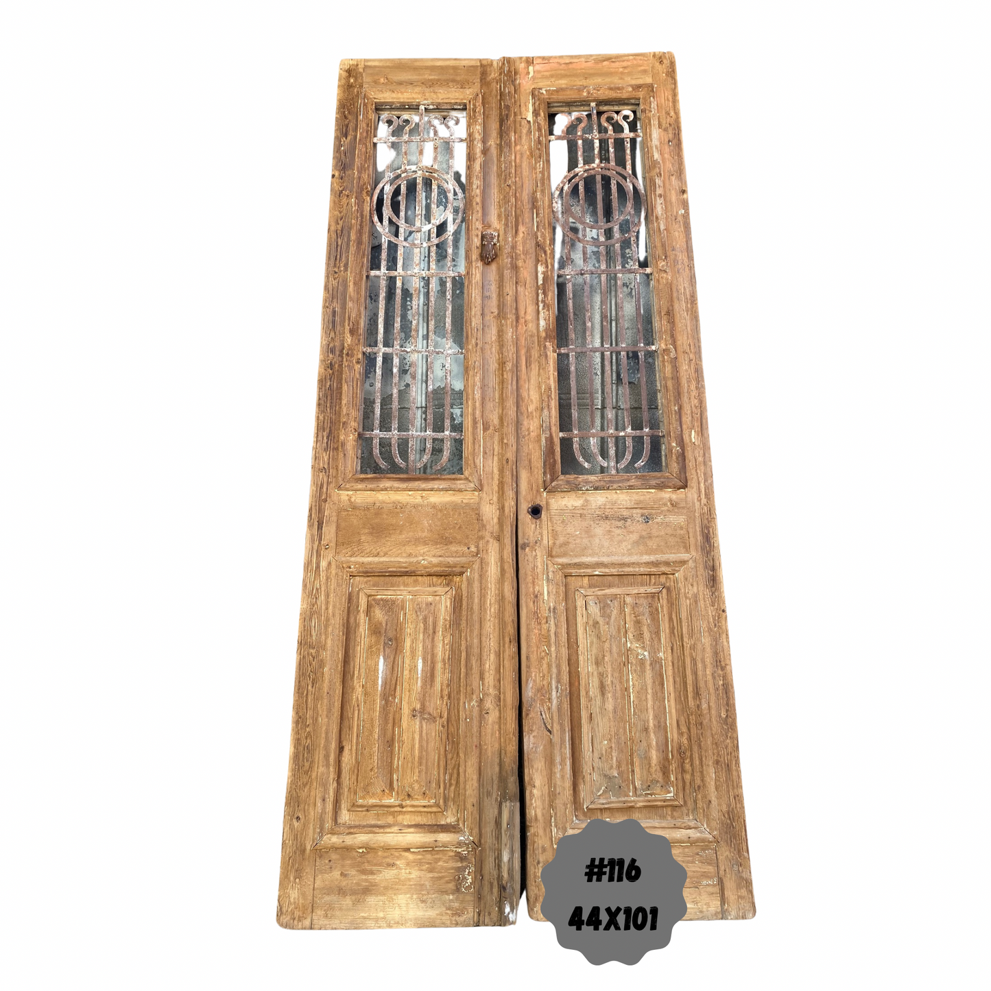 Egyptian Hand Carved Antique Door with Iron