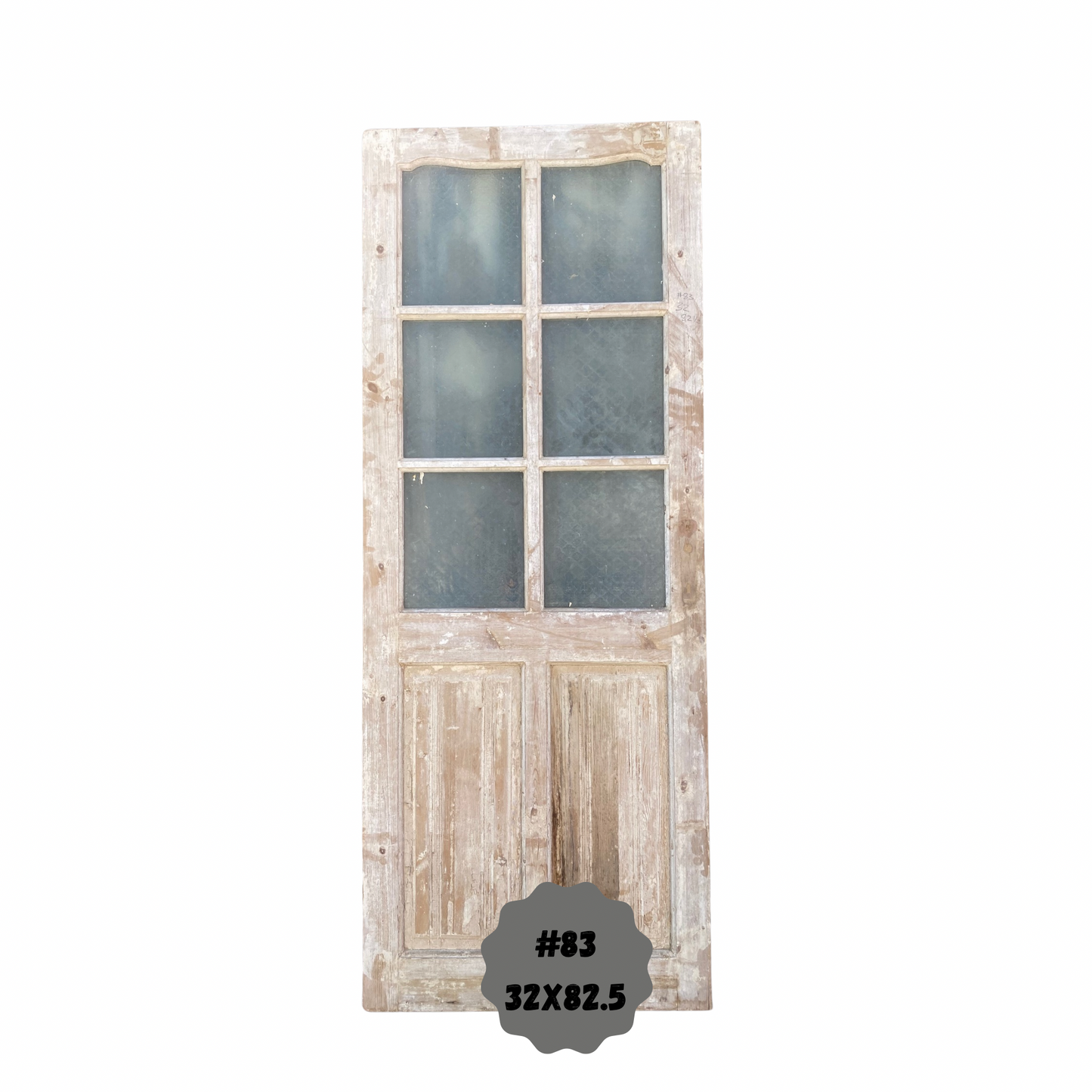 Egyptian Hand Carved Antique Panel Door with Glass