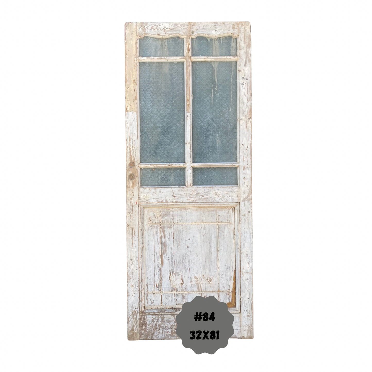 Egyptian Hand Carved Antique Door with Glass