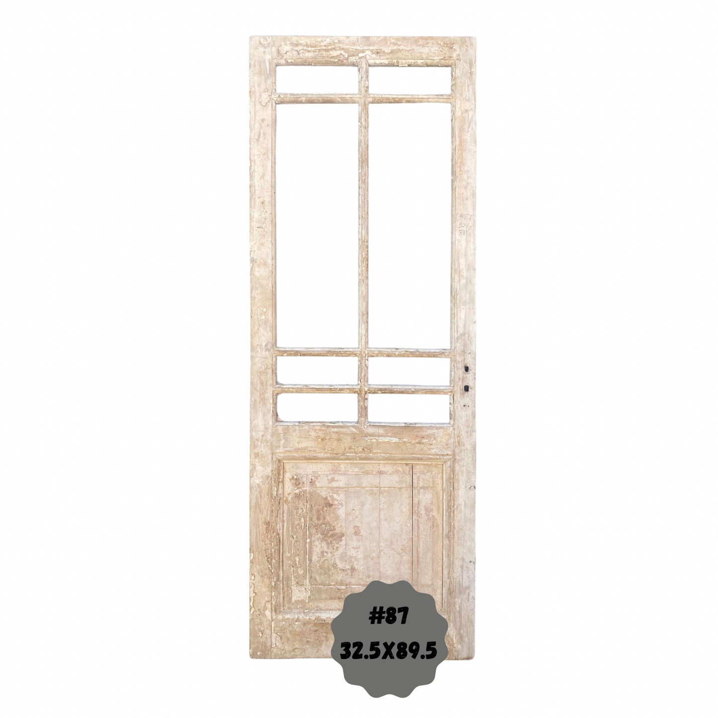 Egyptian Hand Carved Antique Panel Door with Lites