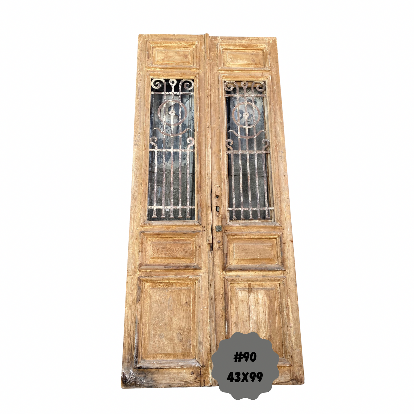 Egyptian Hand Carved Antique Door with Iron
