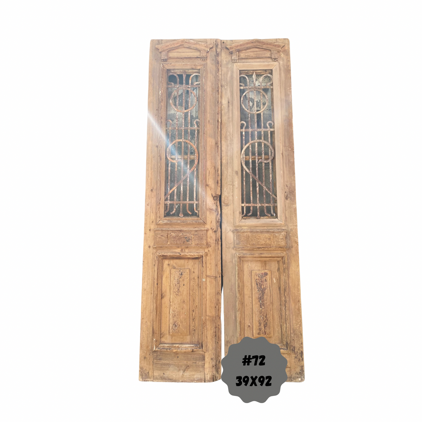 Egyptian Hand Carved Antique Doors with Iron #72