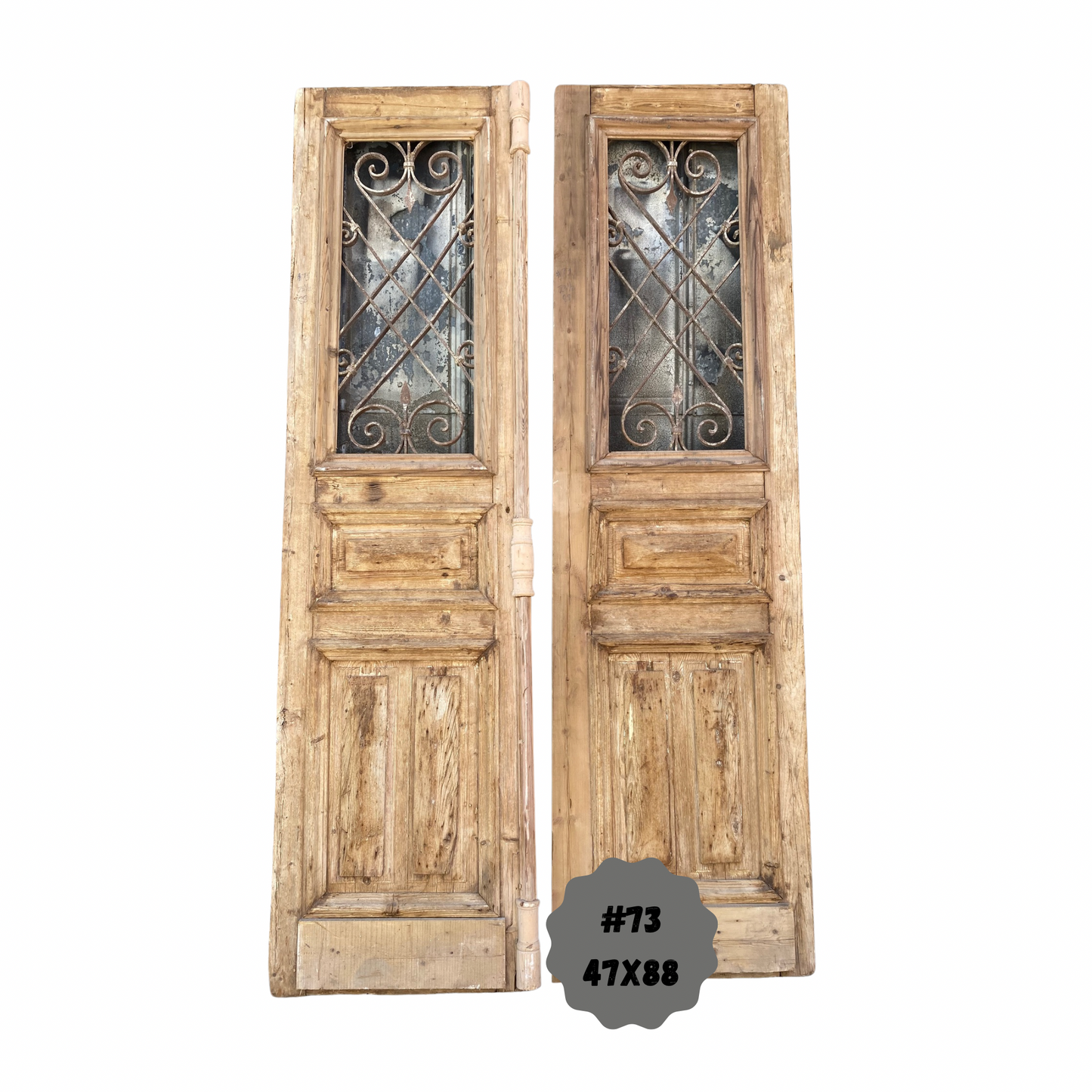 Egyptian Hand Carved Antique Doors with Iron
