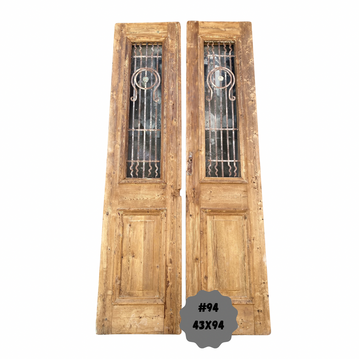 Egyptian Hand Carved Antique Door with Iron