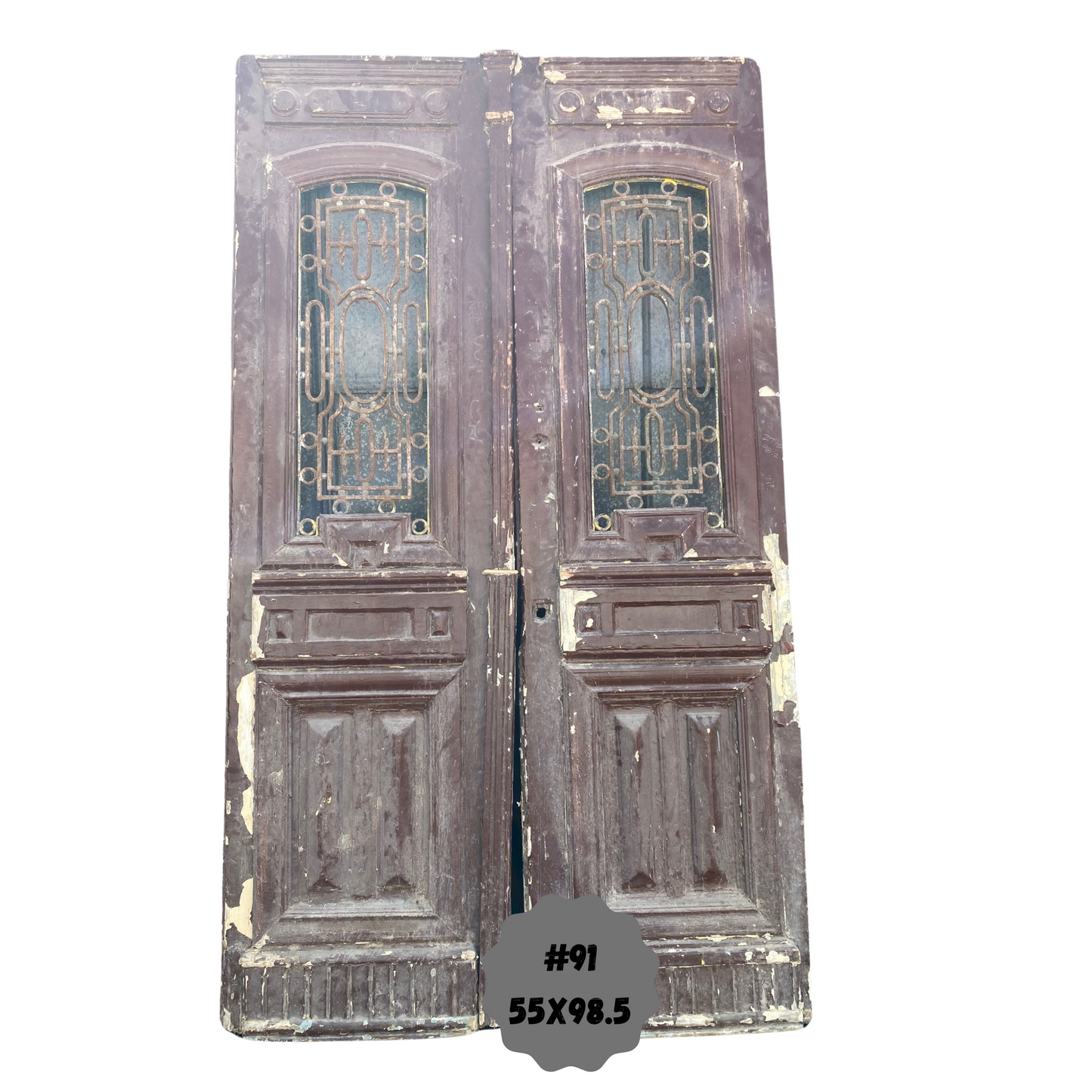 Egyptian Hand Carved Antique Door with Iron