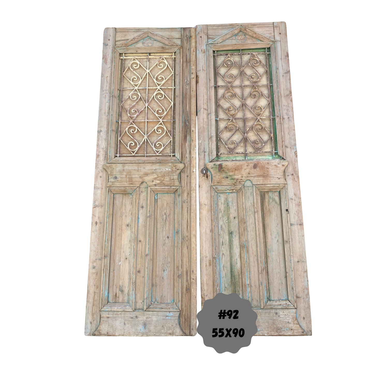 Egyptian Hand Carved Antique Door with Iron