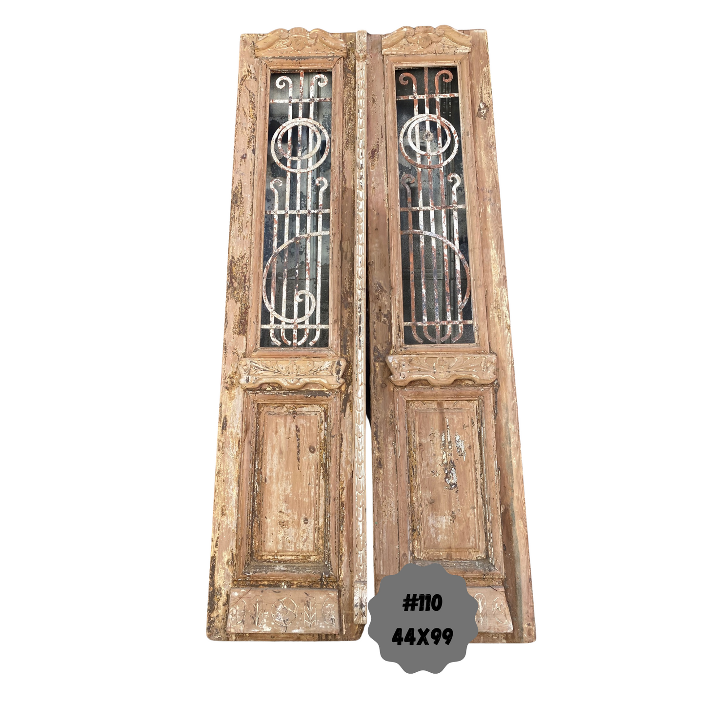 Egyptian Hand Carved Antique Door with Iron