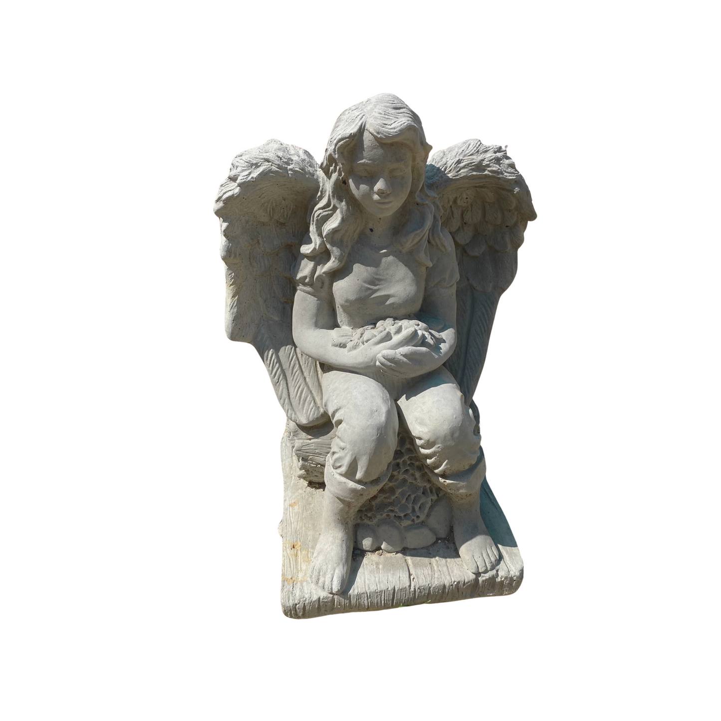 Concrete Angle Girl Statue 19"