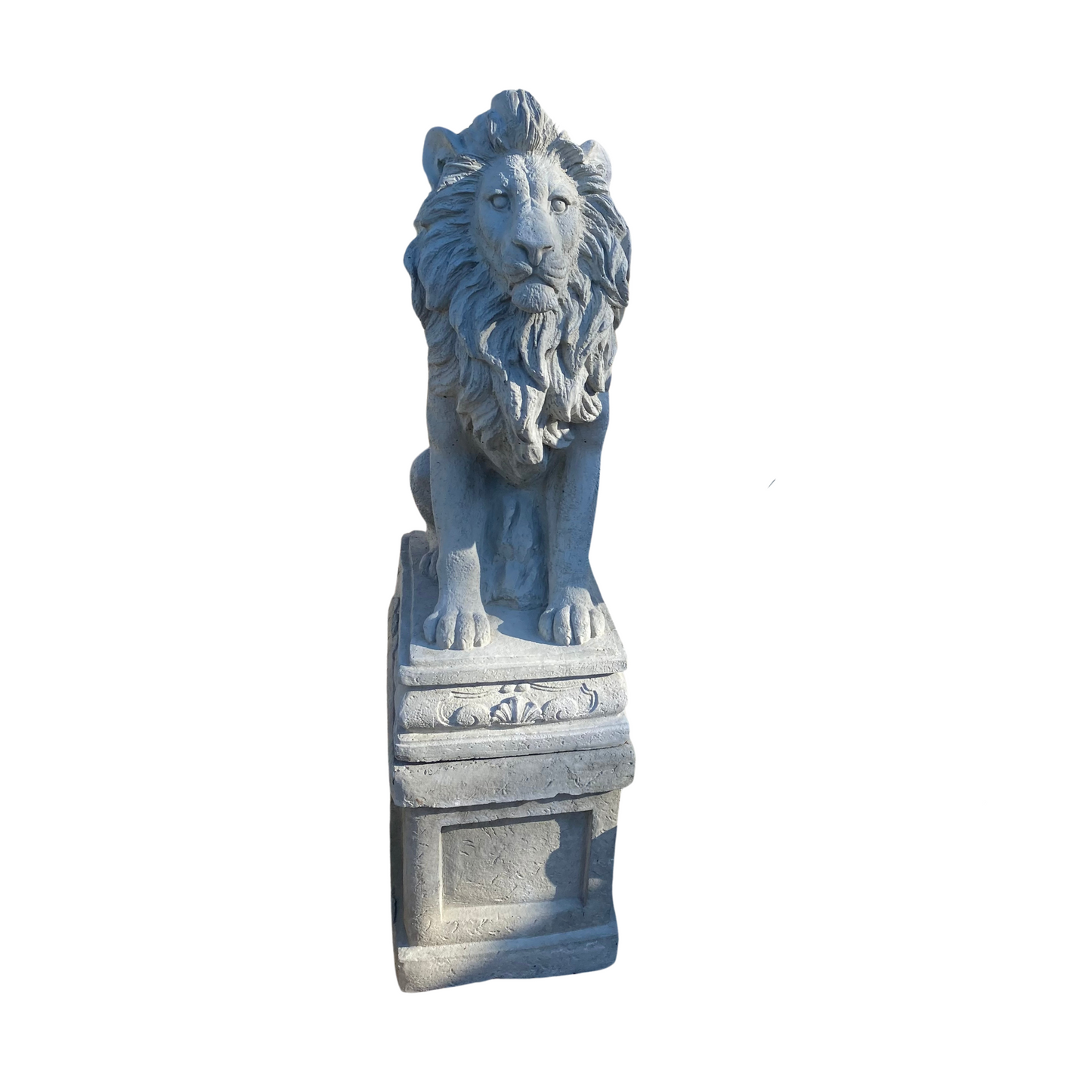 Lion on Pedestal 43"h (Two Pieces)