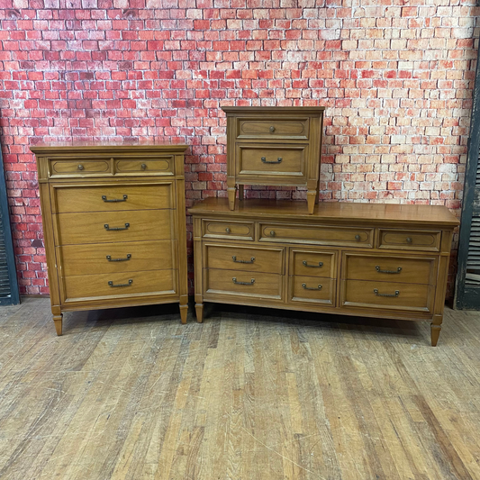 Directoire Style Dresser, Chest and Nightstand by Dixie Furniture