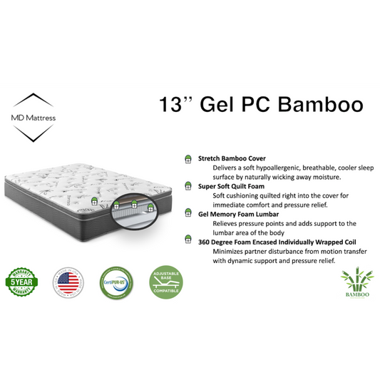 13" Gel Bamboo Mattress