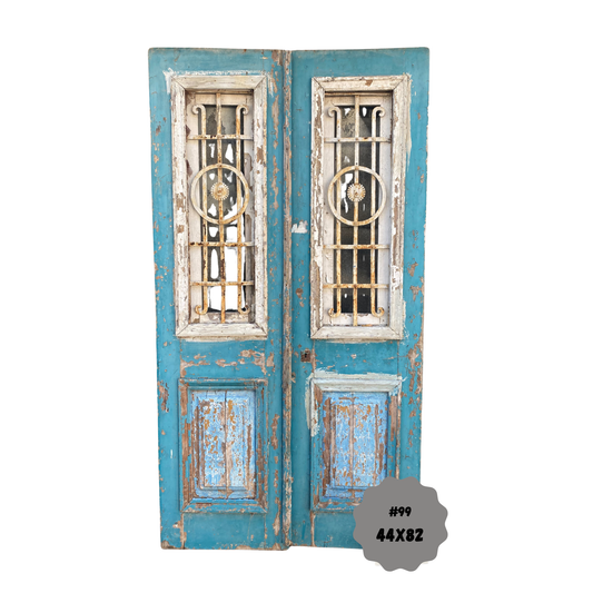 Egyptian Hand Carved Antique Door with Iron #99