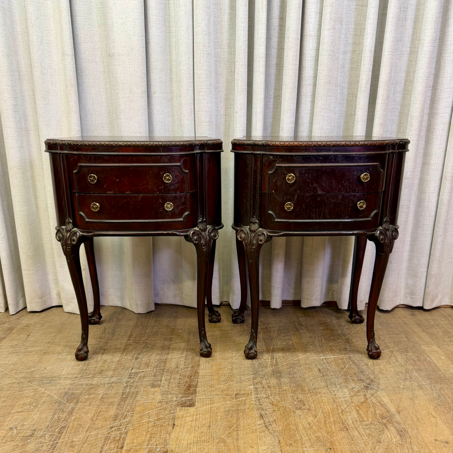 Long Leg Mahogany Nightstands