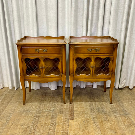 Pair of French Two Door One Drawer Nightstands