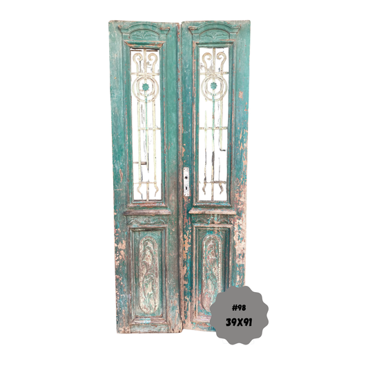 Egyptian Hand Carved Antique Door with Iron #98