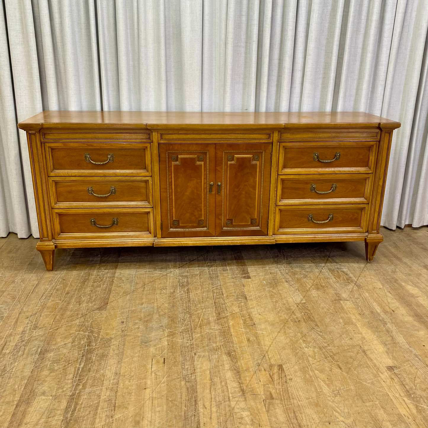 Directoire Style Nine Drawer Two Door Dresser