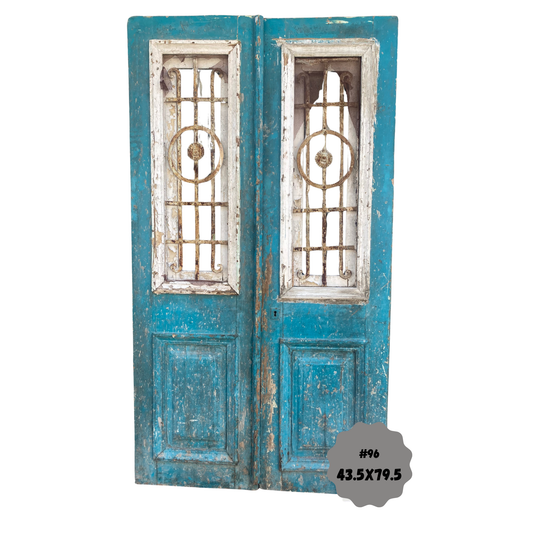 Egyptian Hand Carved Antique Door with Iron #96